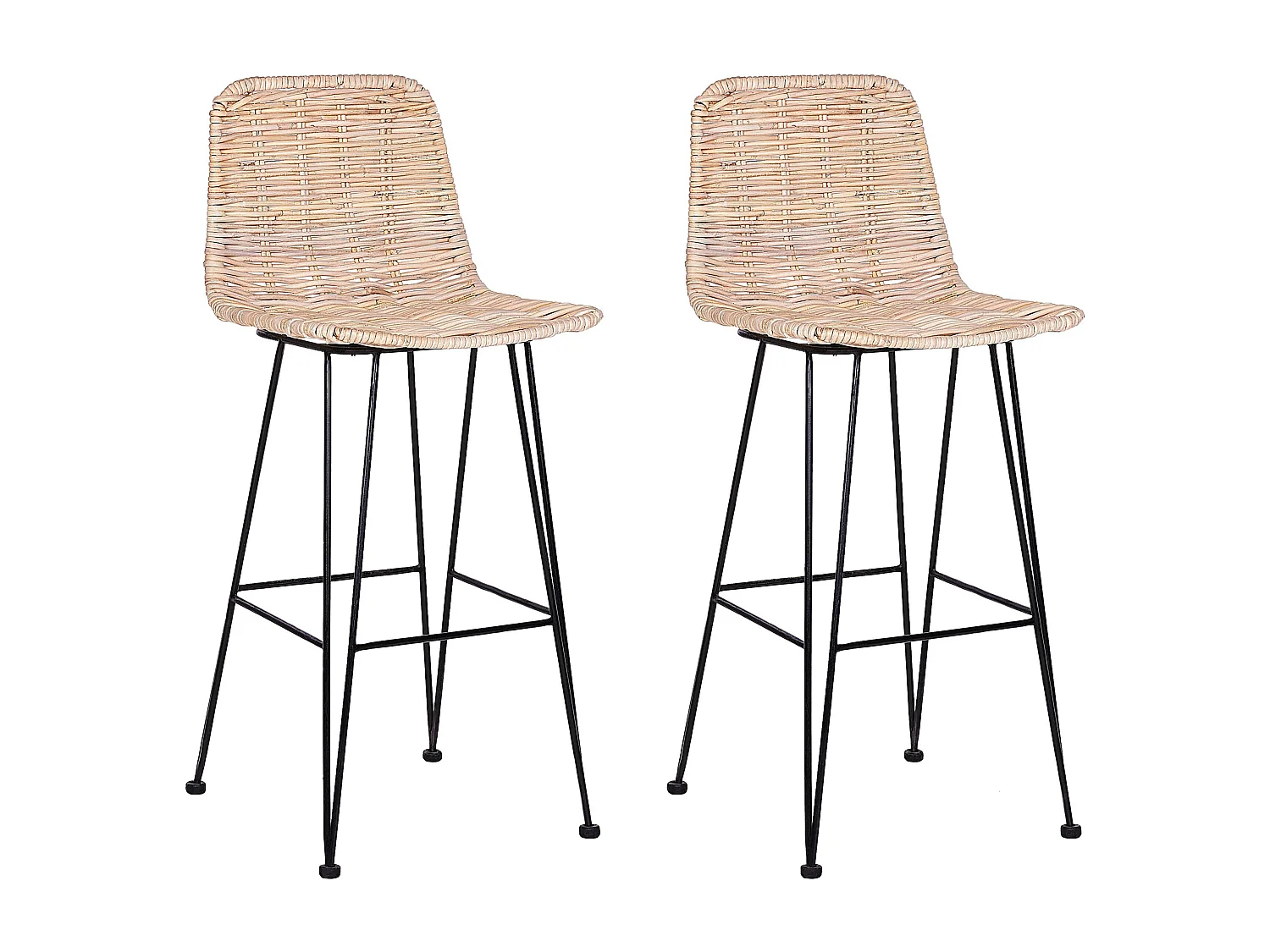Lot de 2 chaises de bar CASSITA Rotin Naturel