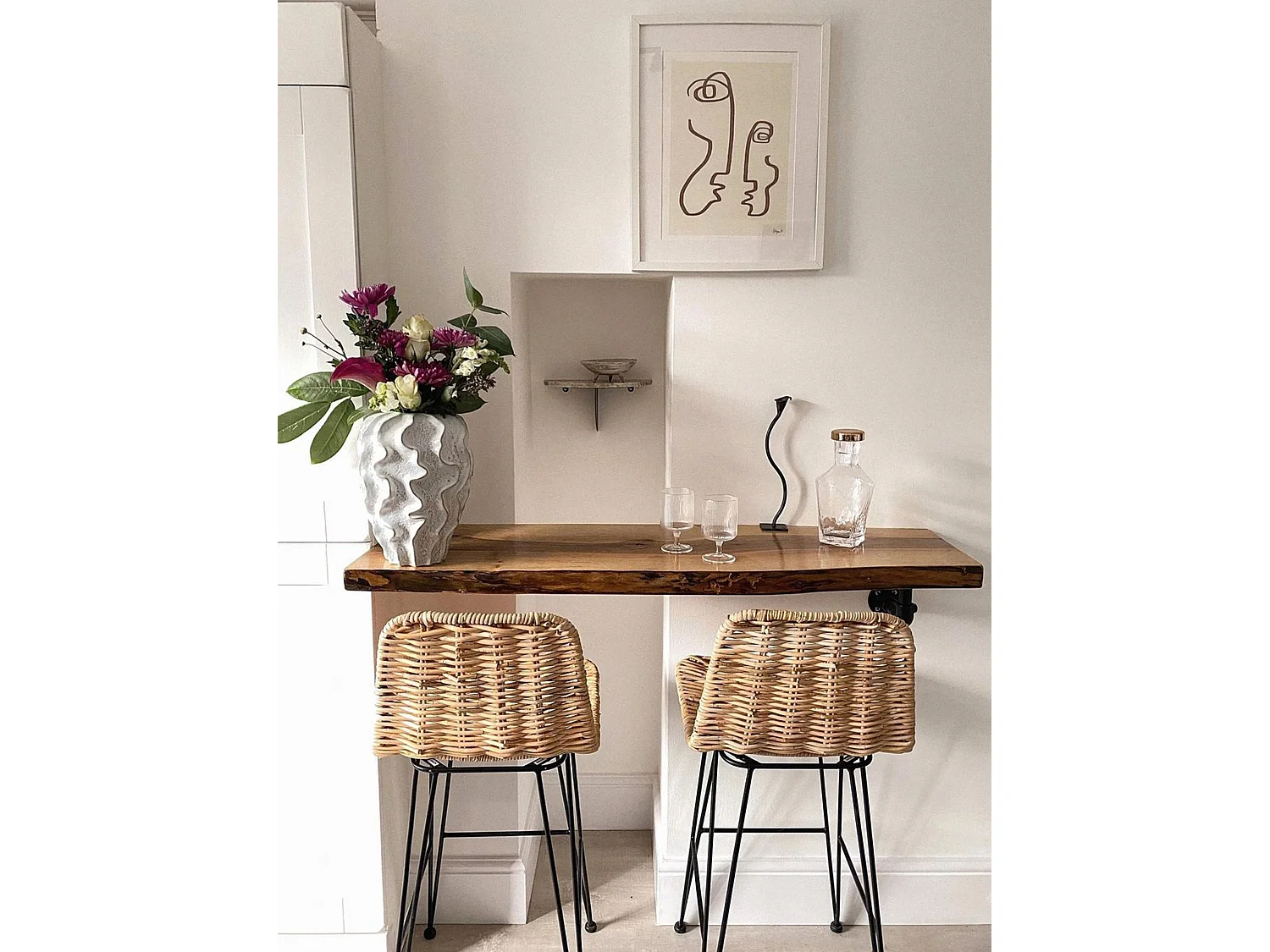 Set di 2 sedie alte CASSITA Rattan Naturale