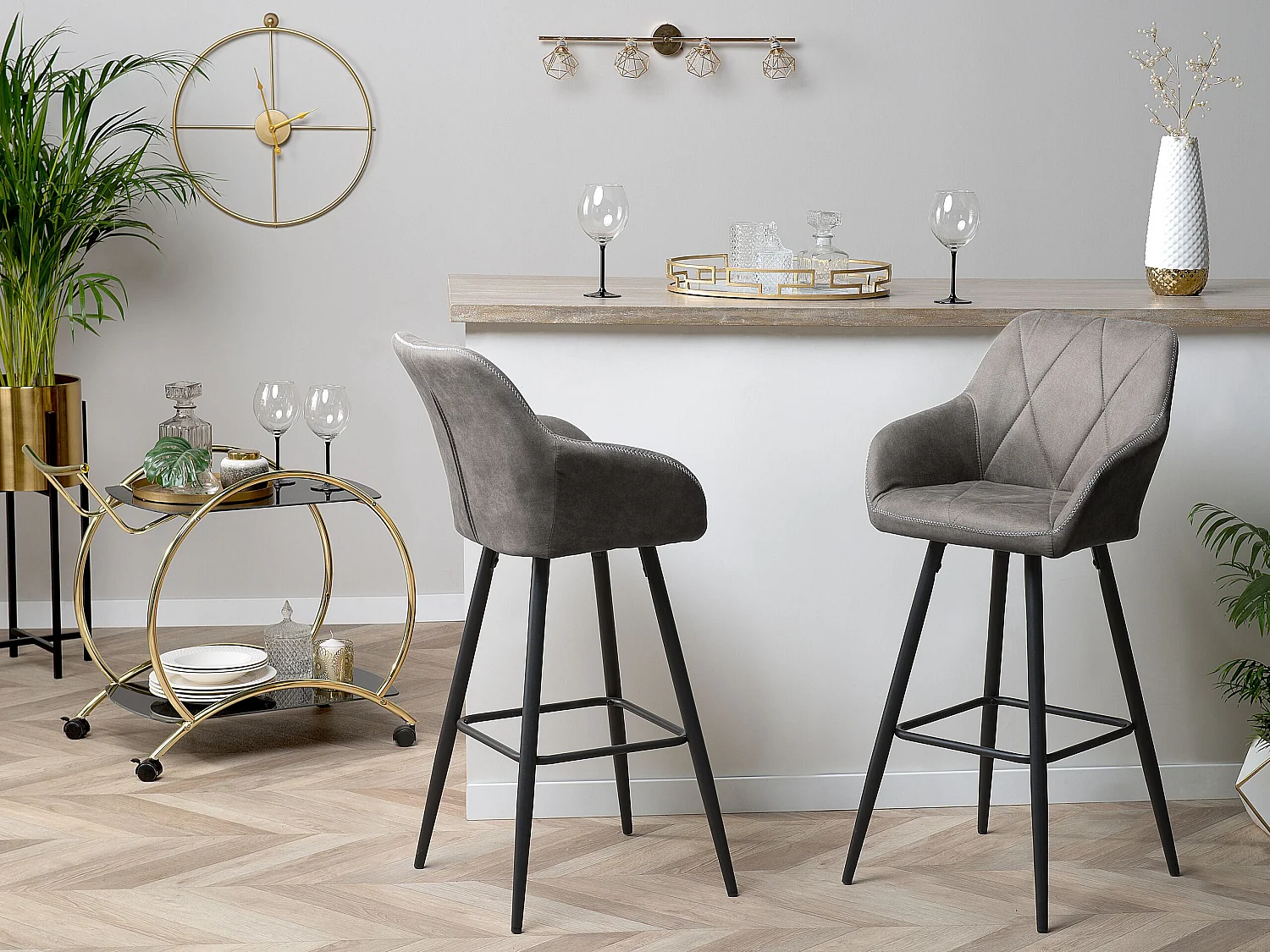 Set van 2 barstoelen DARIEN Grijs
