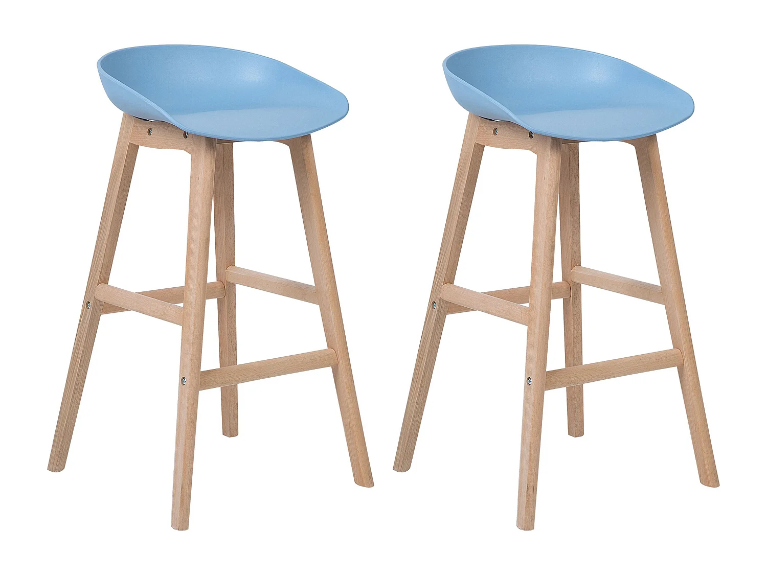 Lot de 2 chaises de bar MICCO Bleu clair