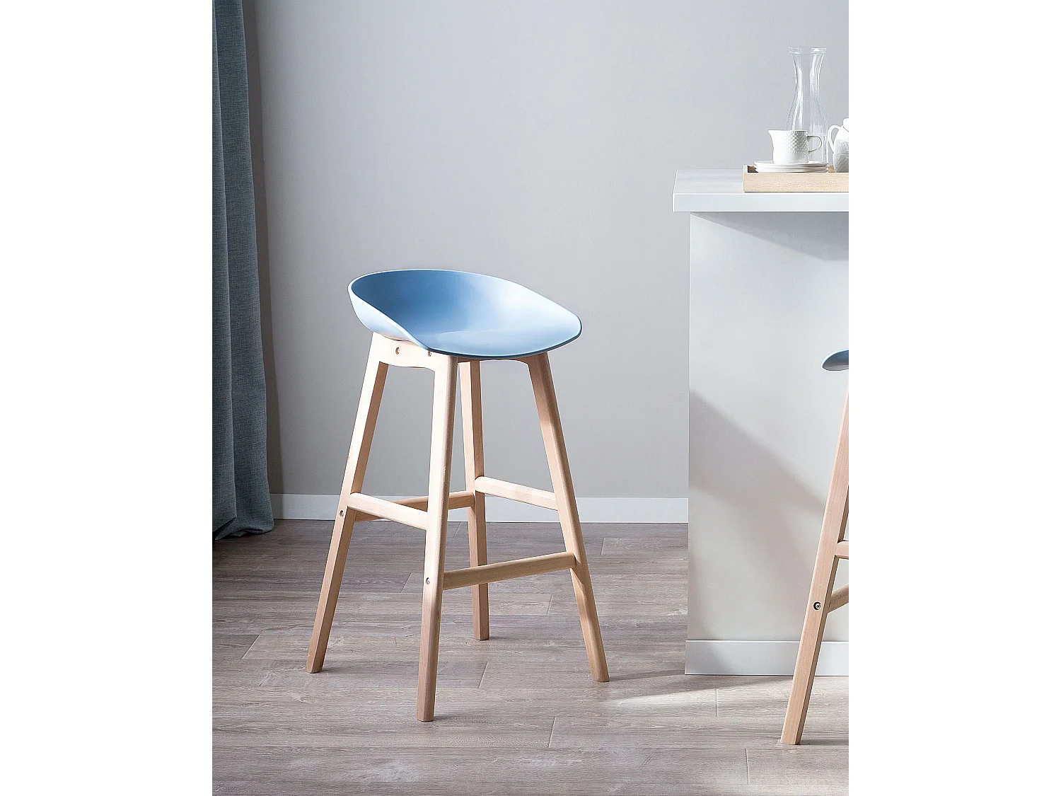 Lot de 2 chaises de bar MICCO Bleu clair