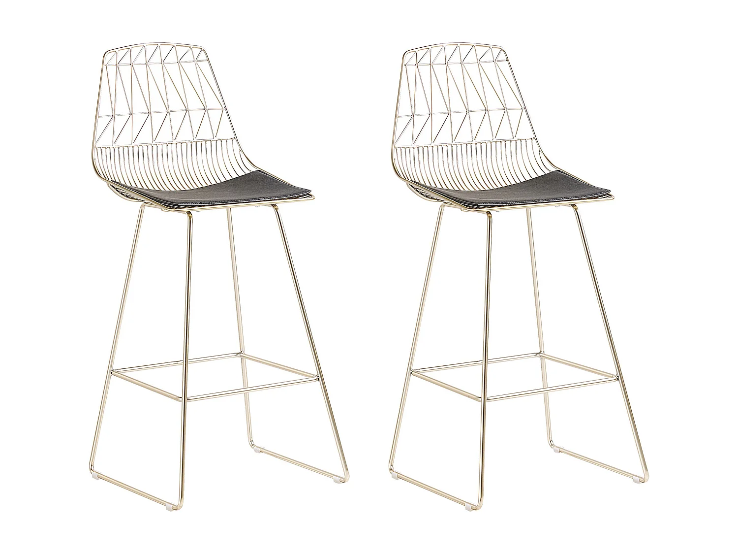 Conjunto de 2 bancos de bar PRESTON Metal Dourado