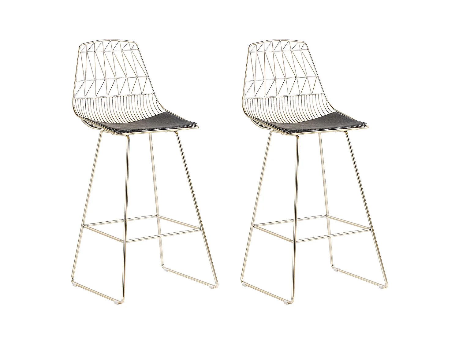 Barstuhl Barhocker 2er Set gold Stahl Preston