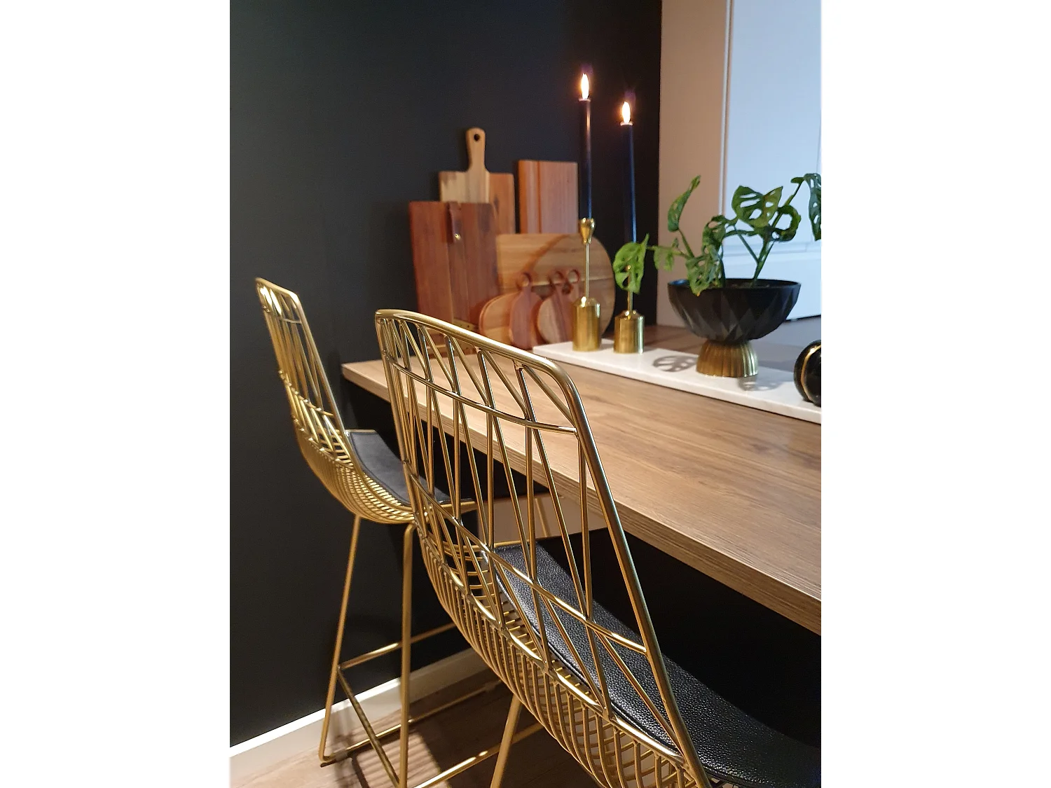 Lot de 2 chaises de bar PRESTON Métal Doré