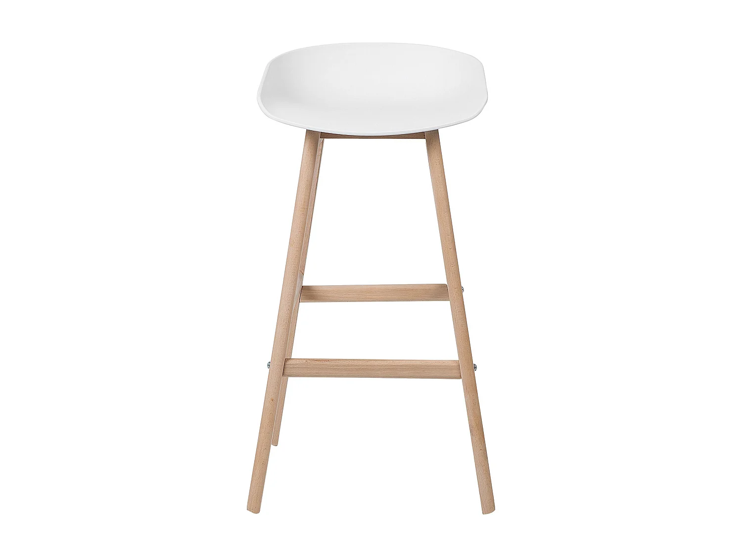 Barstuhl 2er Set weiß mit Holzbeinen Fußstütze Sitzhöhe 72 cm Micco