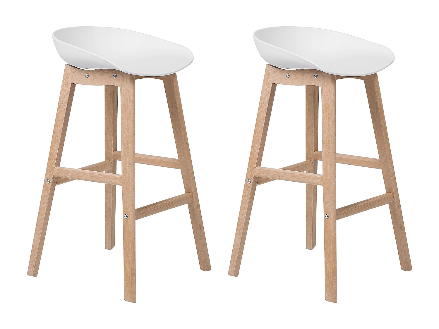 Set van 2 barstoelen MICCO Wit