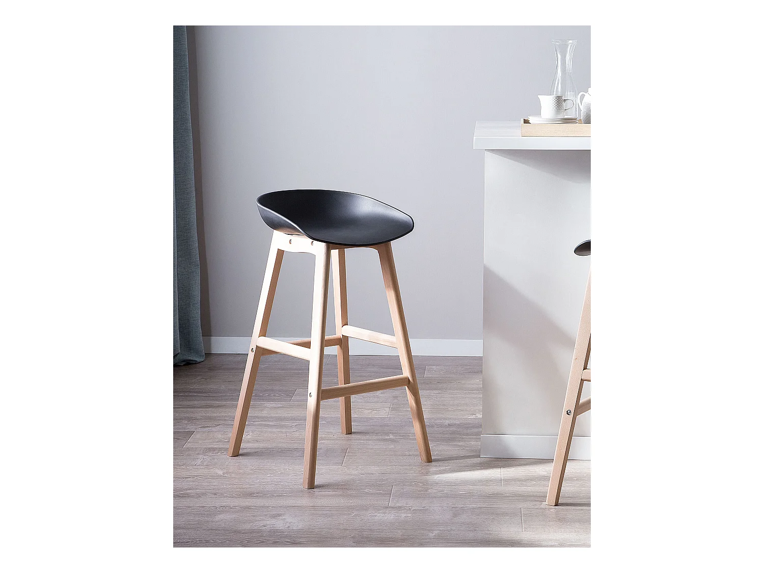 Lot de 2 chaises de bar MICCO Noir