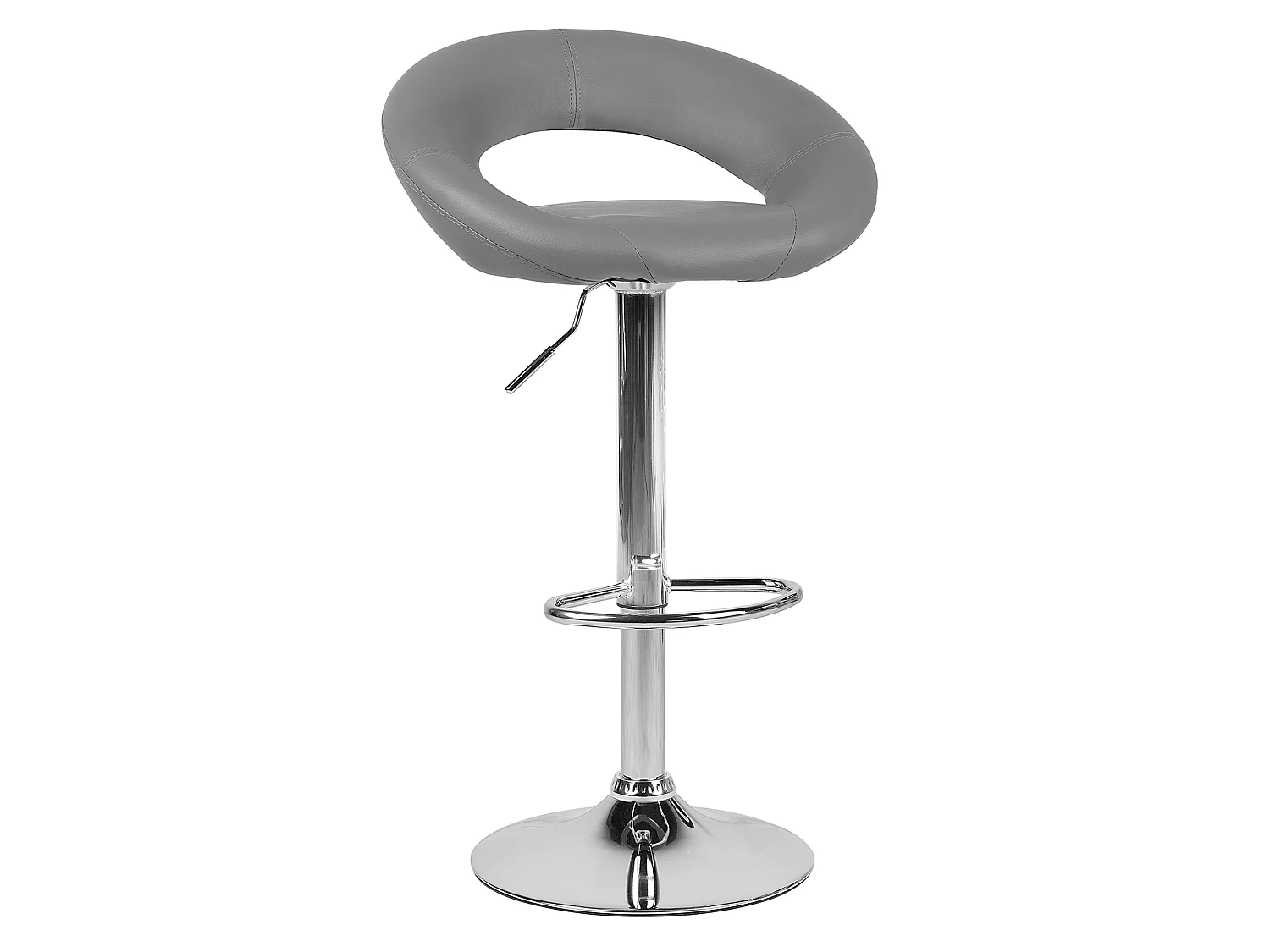 Conjunto de 2 bancos de bar PEORIA Pele sintética Cinzento