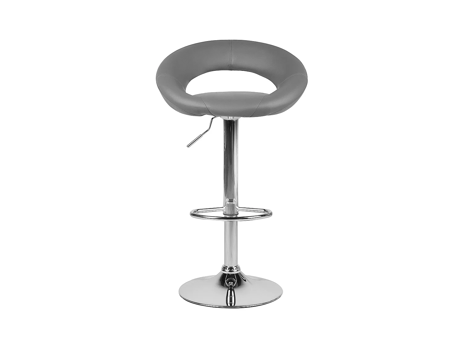 Conjunto de 2 sillas de bar PEORIA Piel sintética giratoria Gris