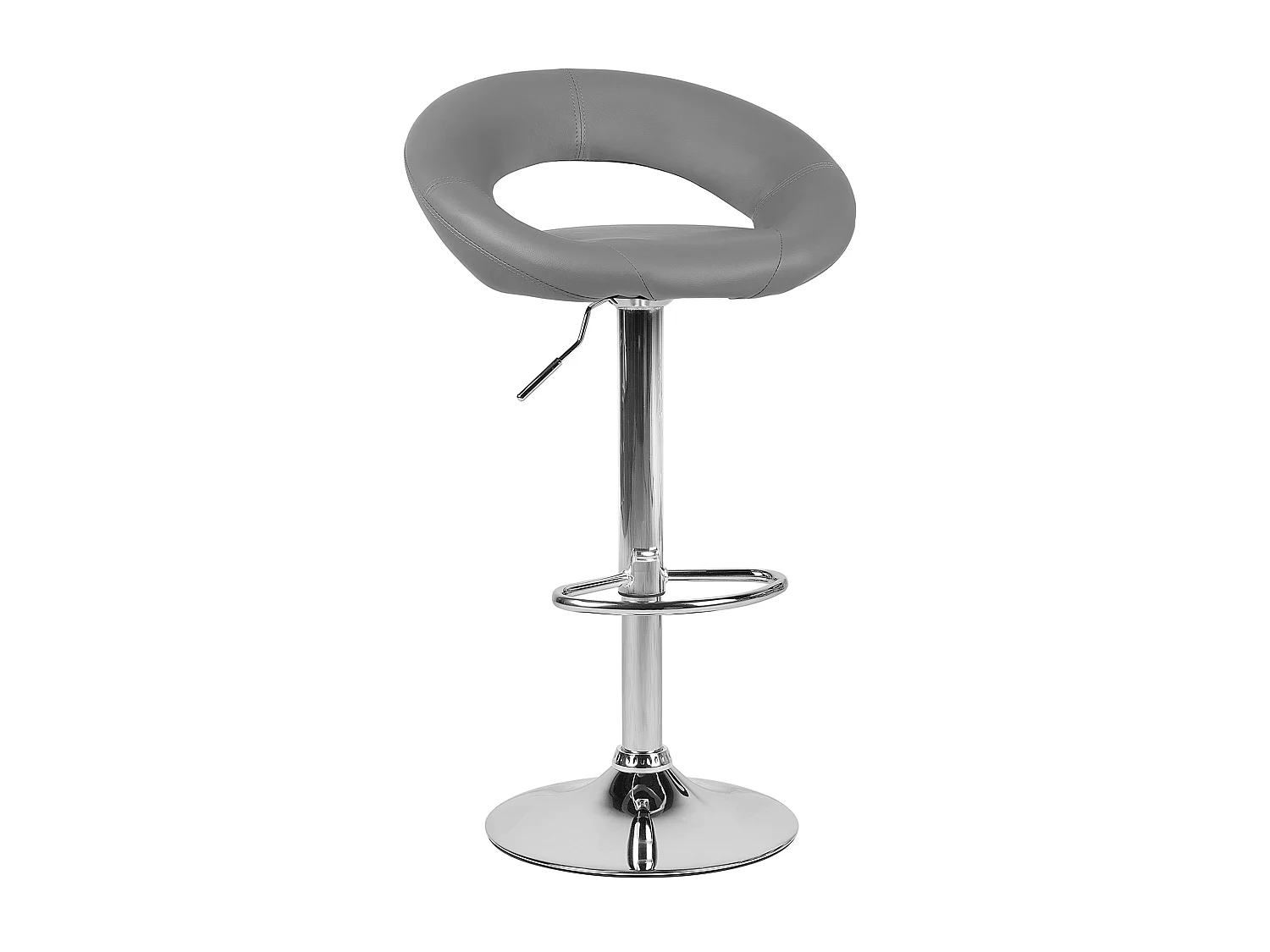 Conjunto de 2 sillas de bar PEORIA Piel sintética giratoria Gris