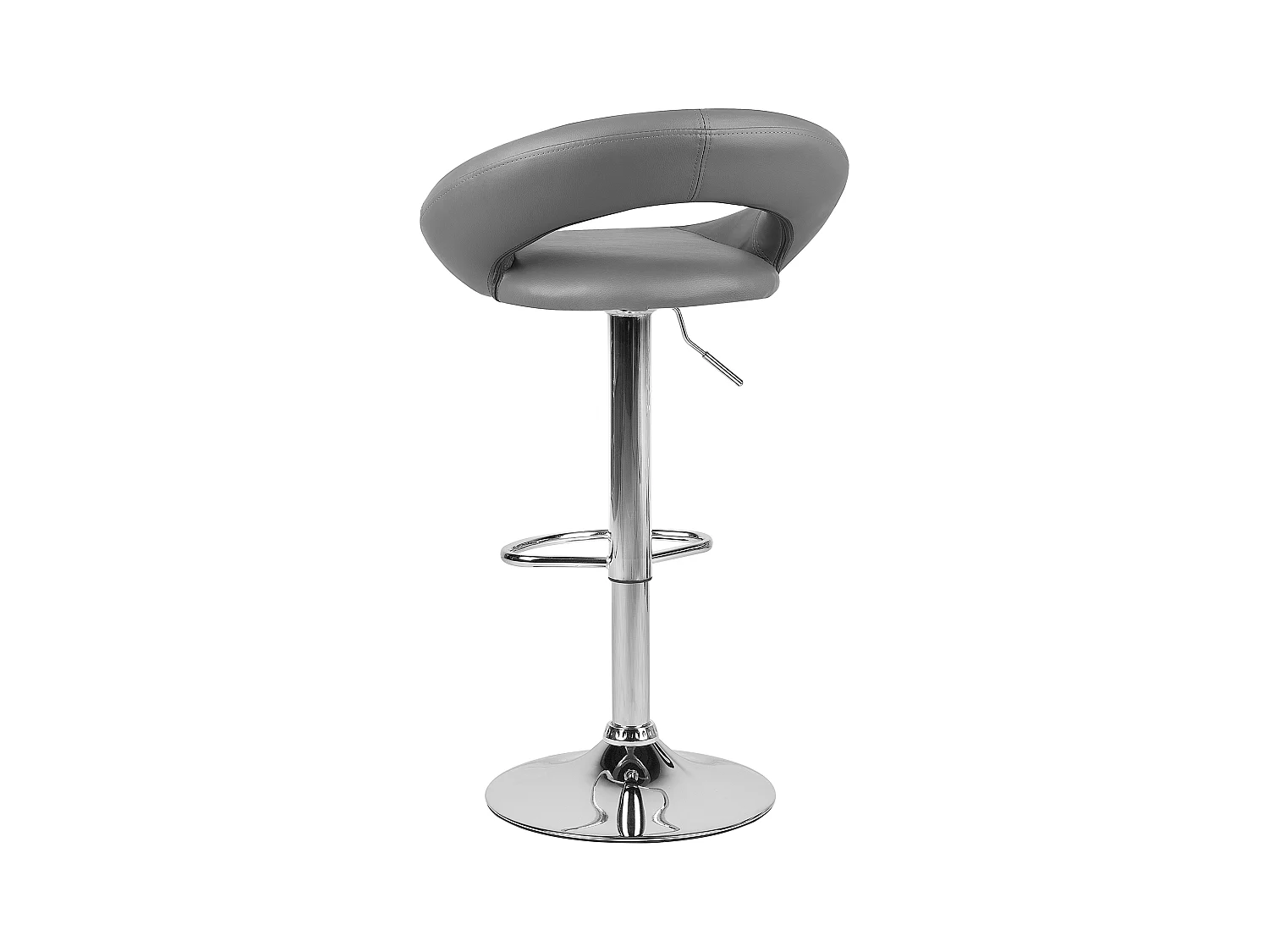 Conjunto de 2 sillas de bar PEORIA Piel sintética giratoria Gris