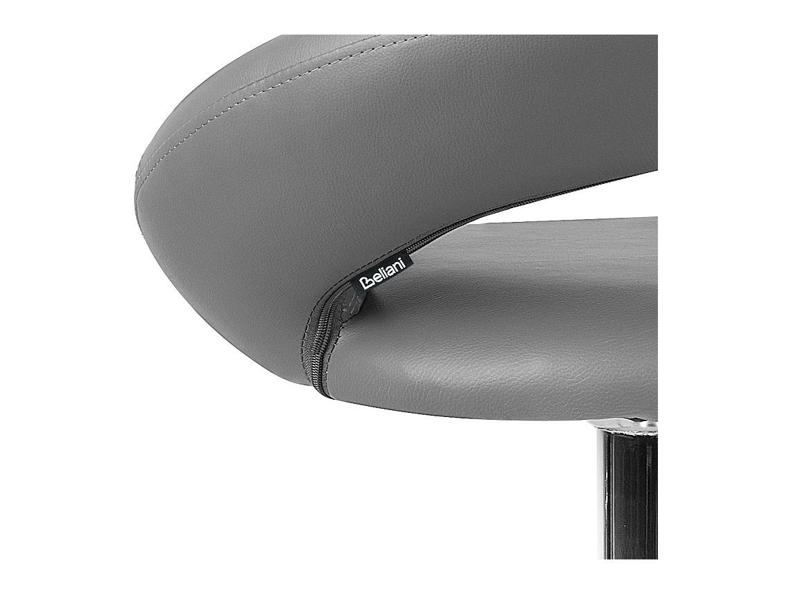 Conjunto de 2 sillas de bar PEORIA Piel sintética giratoria Gris