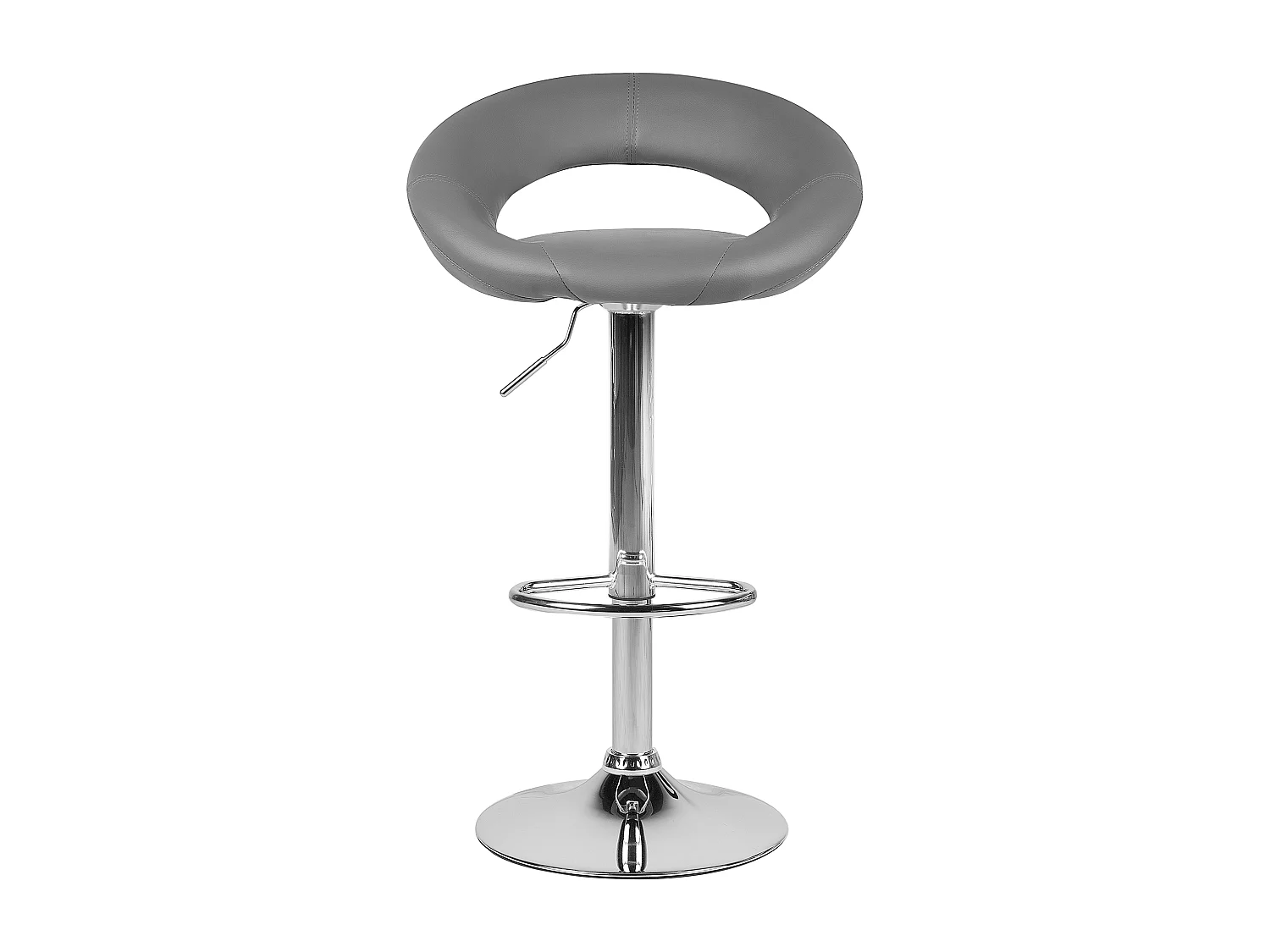 Set van 2 barstoelen PEORIA Kunstleer Draaibaar Grijs