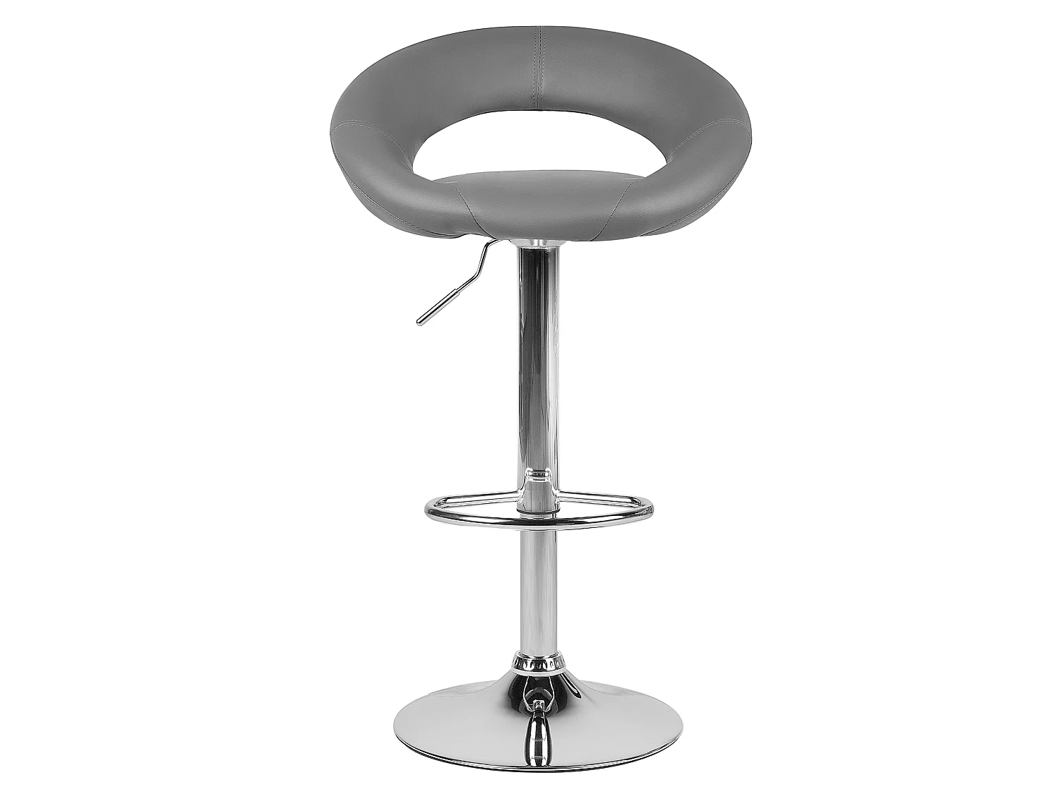 Lot de 2 chaises de bar PEORIA Cuir PU Gris