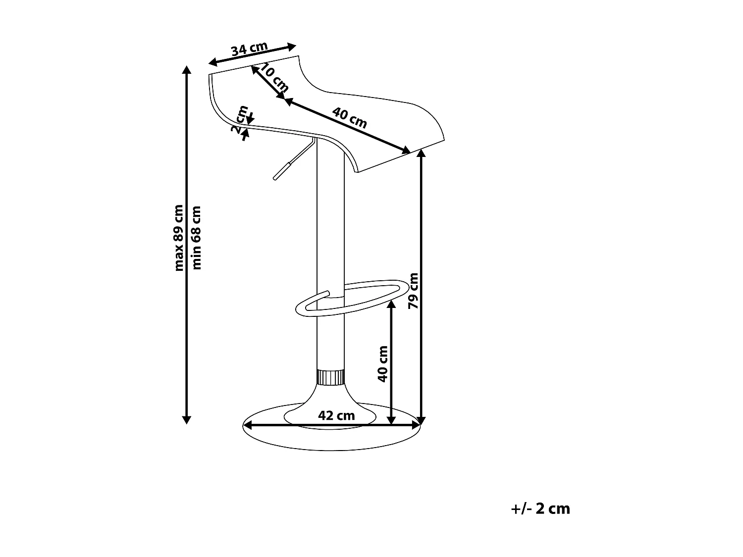 Set van 2 barstoelen VALENCIA Draaibaar Wit