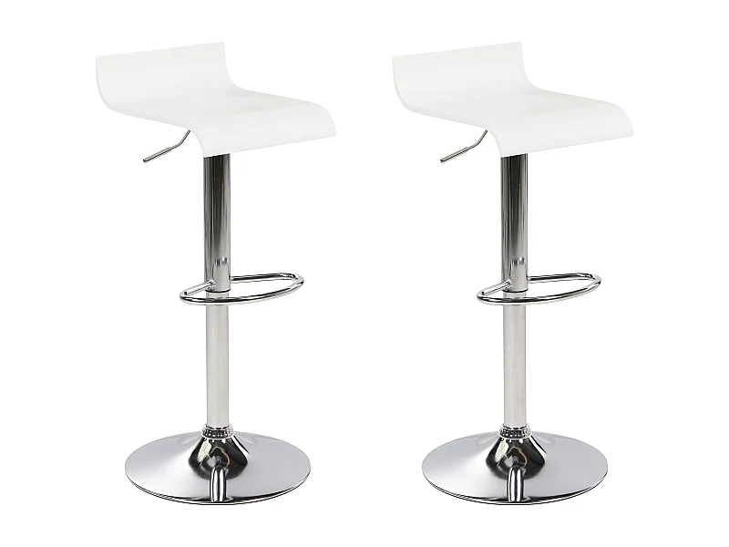 Set mit 2 Barstühlen VALENCIA drehbar Weiss