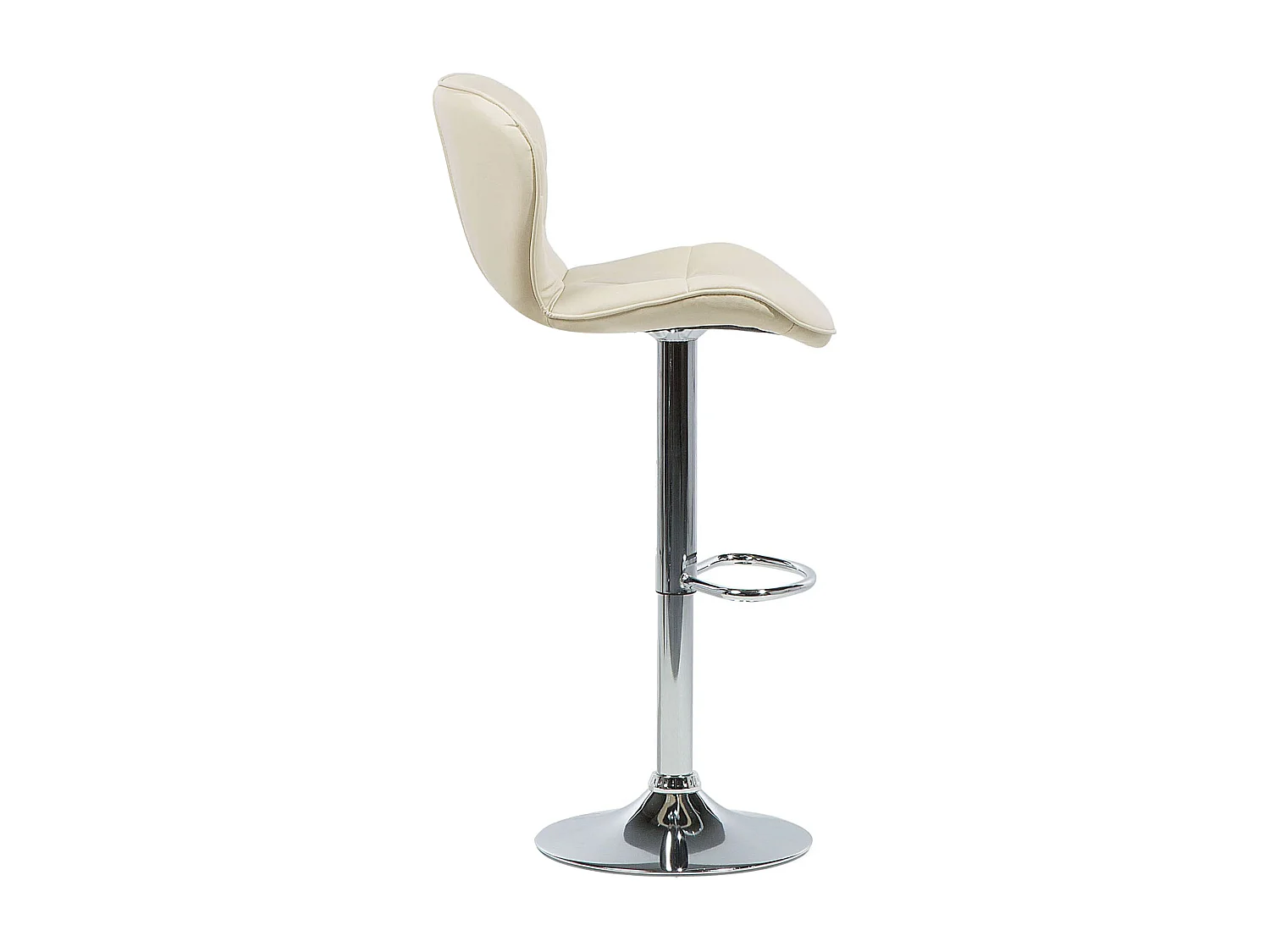 Conjunto de 2 bancos de bar VALETTA Pele sintética Creme claro