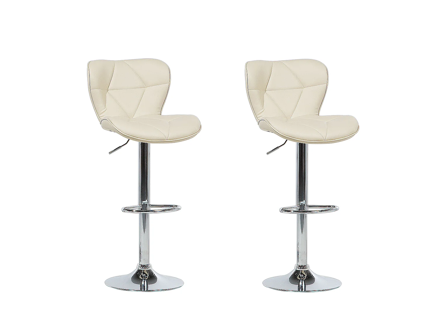 Set van 2 barstoelen VALETTA Kunstleer Draaibaar Lichtbeige