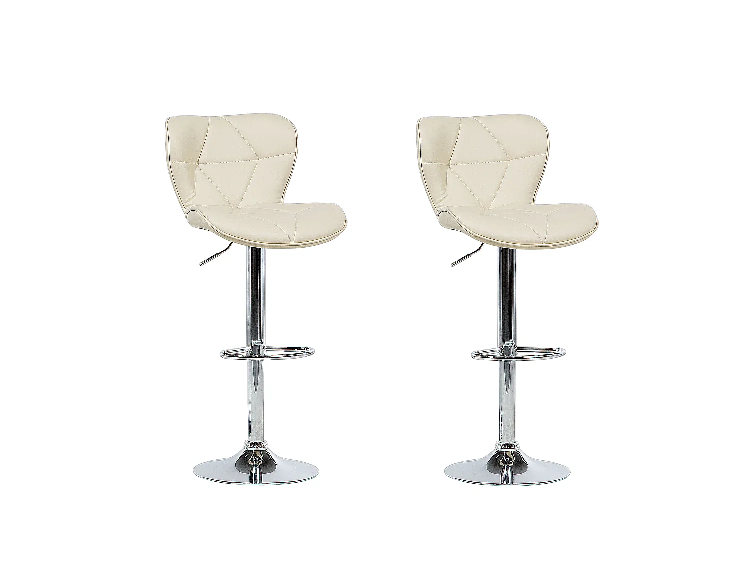 Lot de 2 chaises de bar VALETTA Cuir PU Beige clair