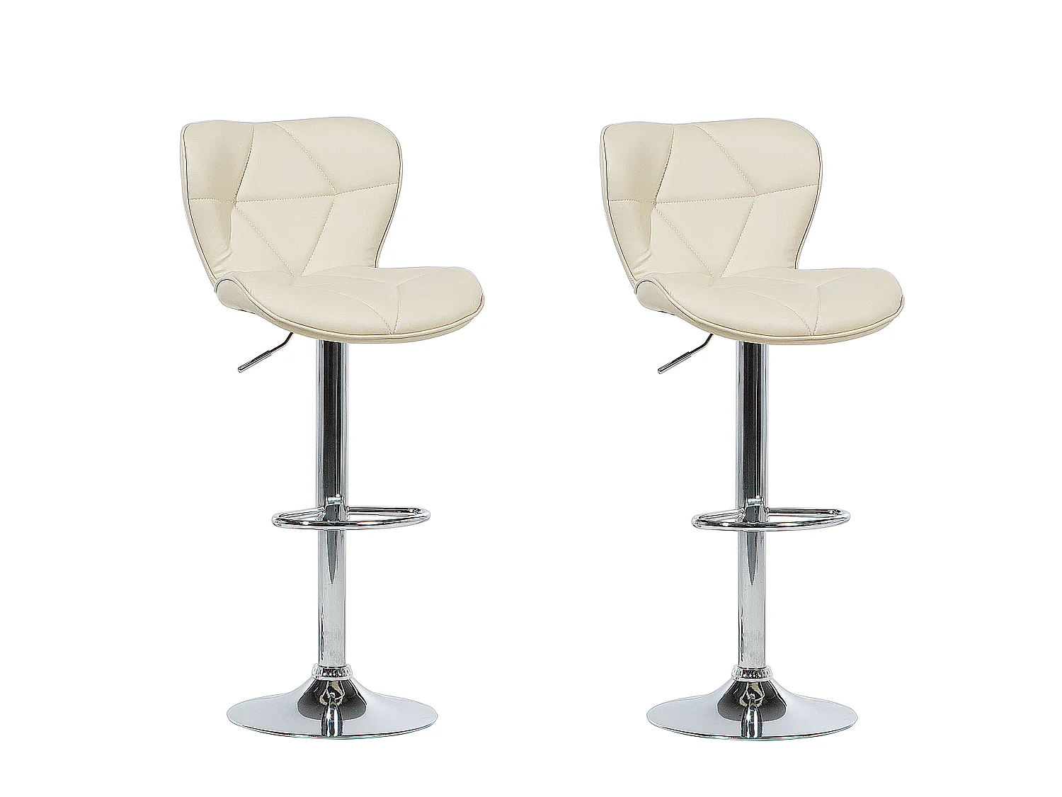 Set van 2 barstoelen VALETTA Kunstleer Draaibaar Lichtbeige