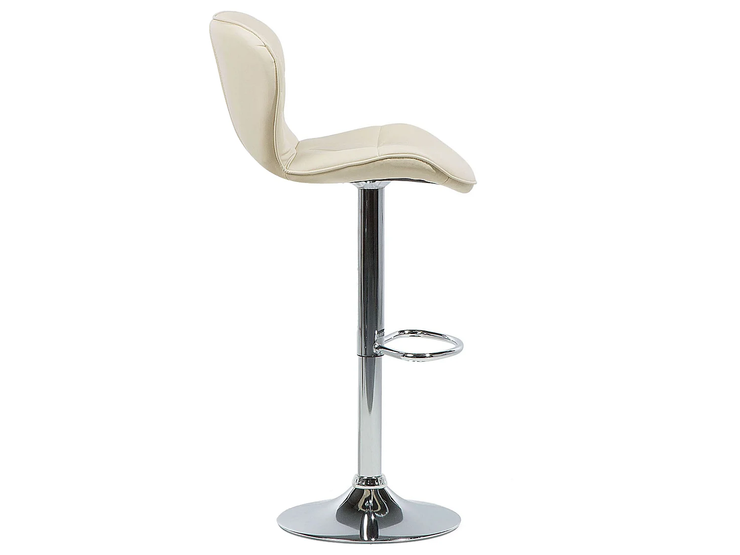 Set van 2 barstoelen VALETTA Kunstleer Draaibaar Lichtbeige
