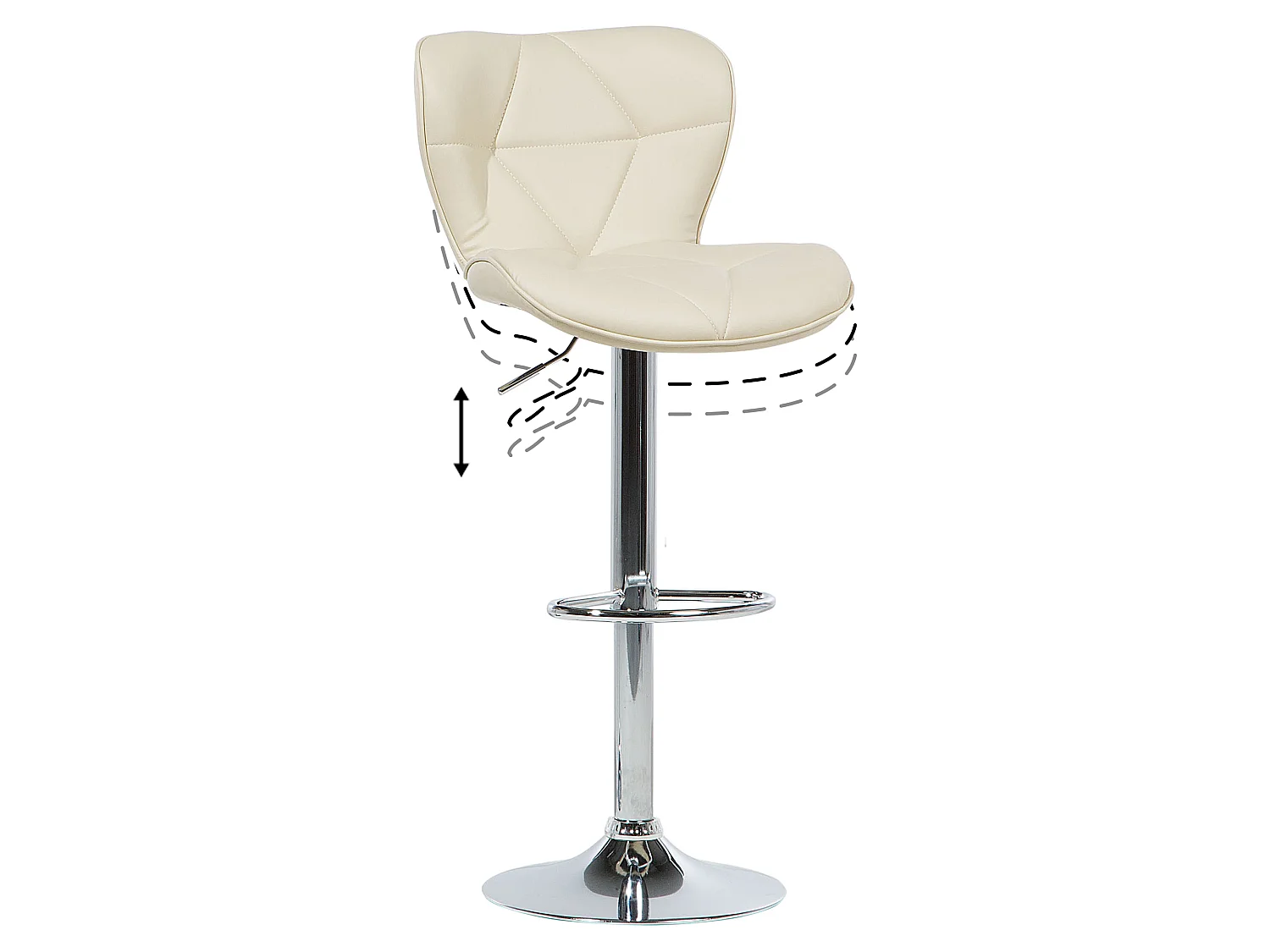 Conjunto de 2 bancos de bar VALETTA Pele sintética Creme claro