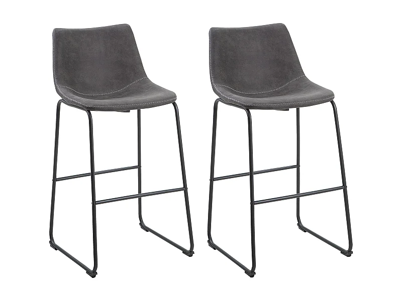 Lot de 2 chaises de bar FRANKS Gris