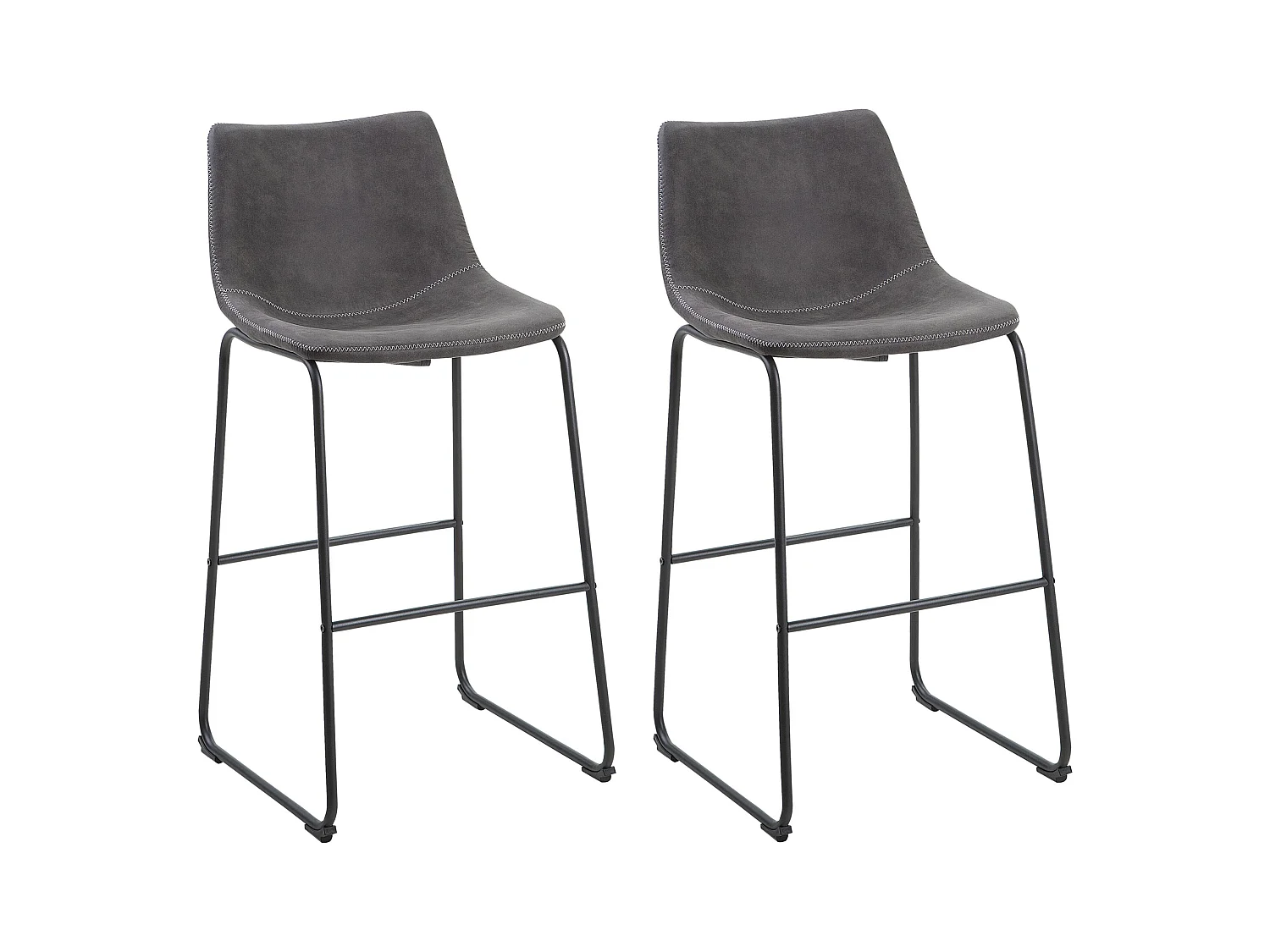 Bequeme und stilvolle Barstühle im Retro-Design 2er Set dunkelgrau Franks