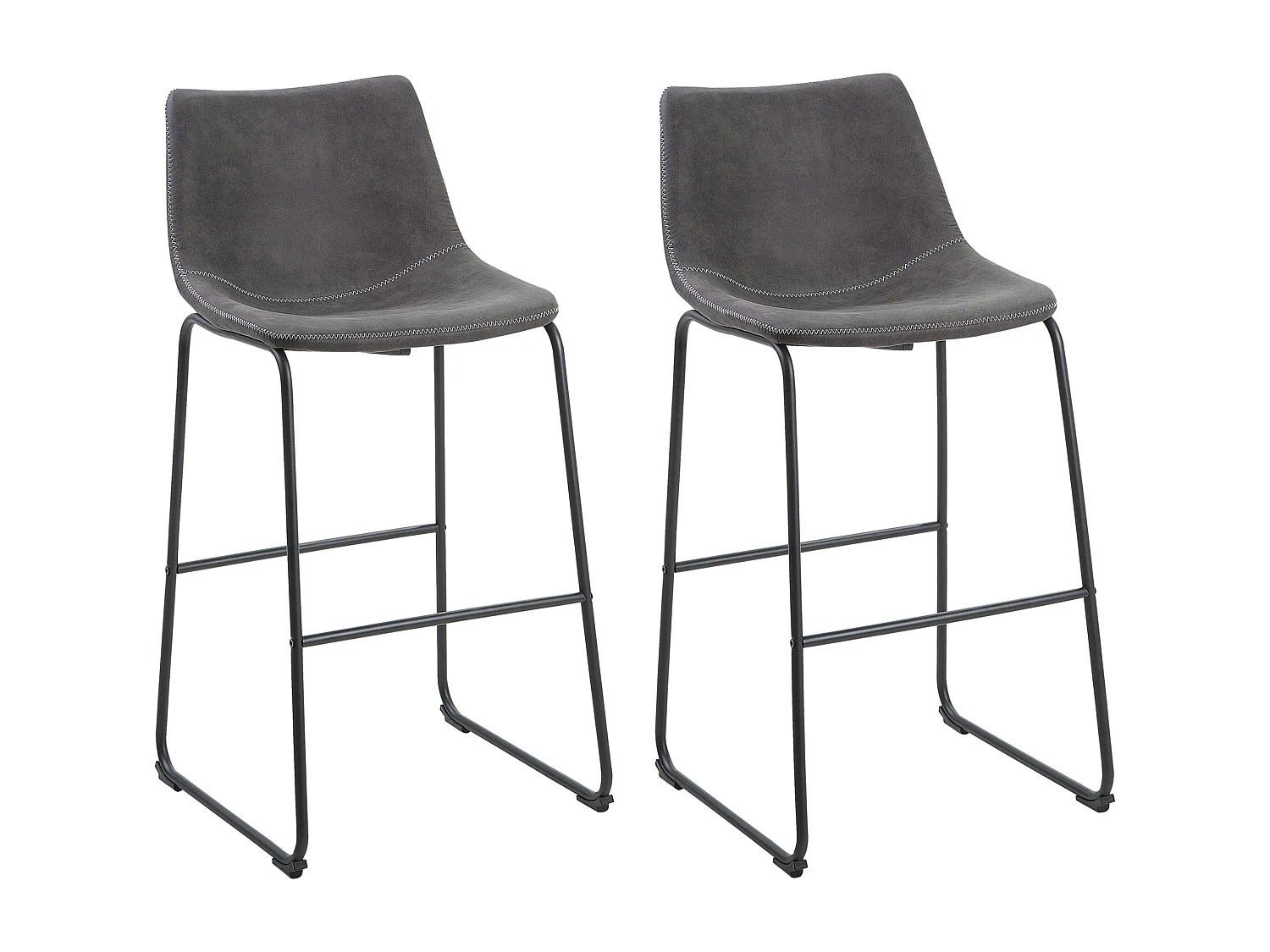 Lot de 2 chaises de bar FRANKS Gris