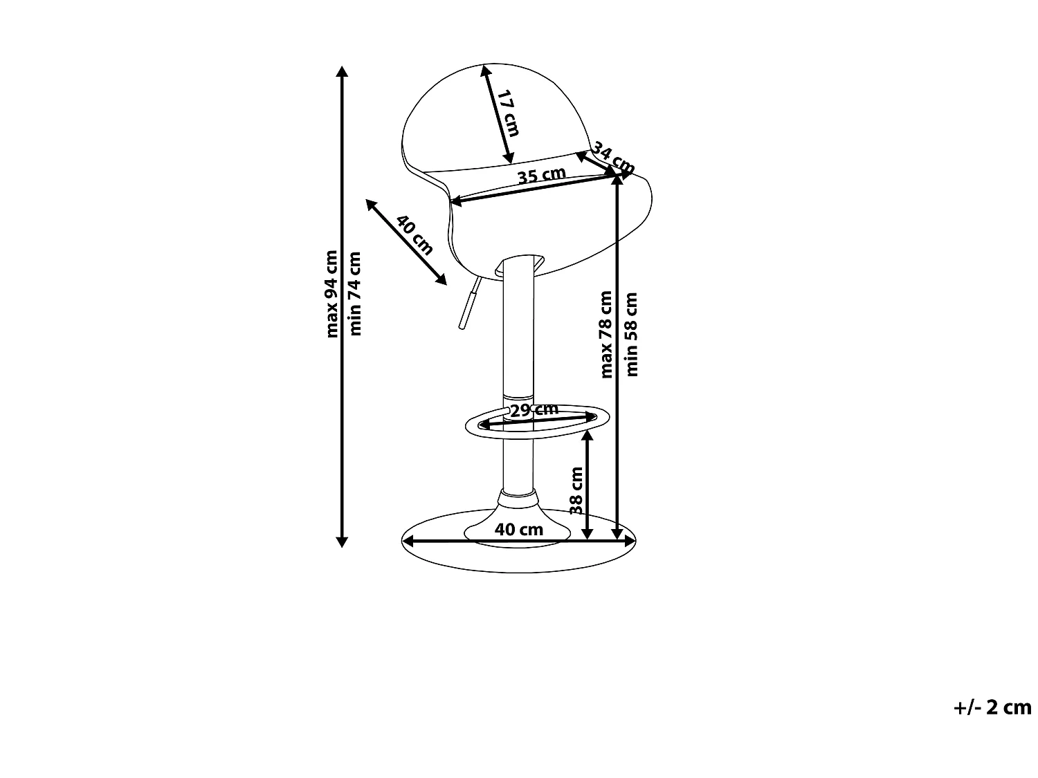 Tamborete rotativo Conjunto de 2 Castanho claro LIVERPOOL