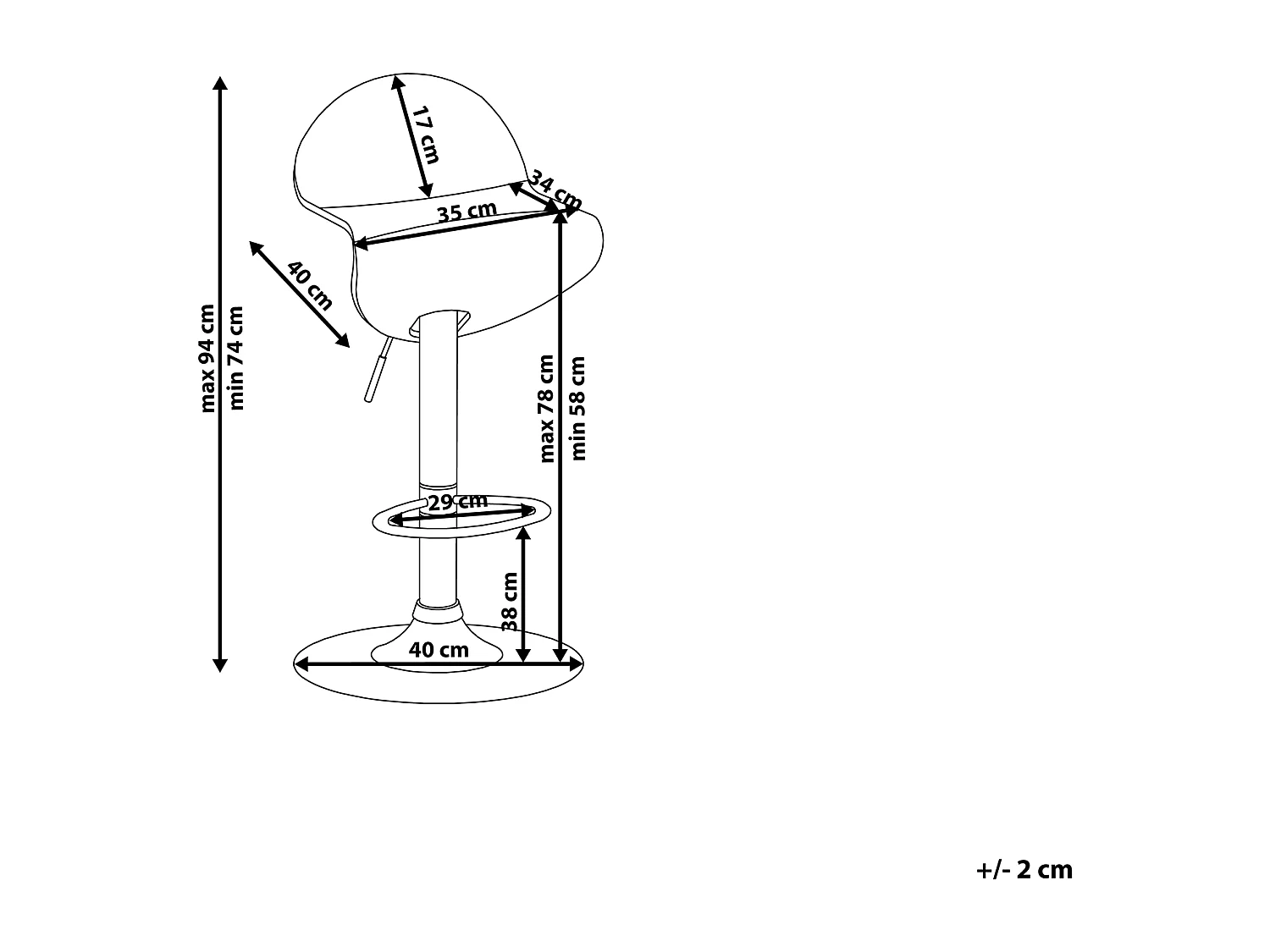 Tamborete rotativo Conjunto de 2 Castanho claro LIVERPOOL