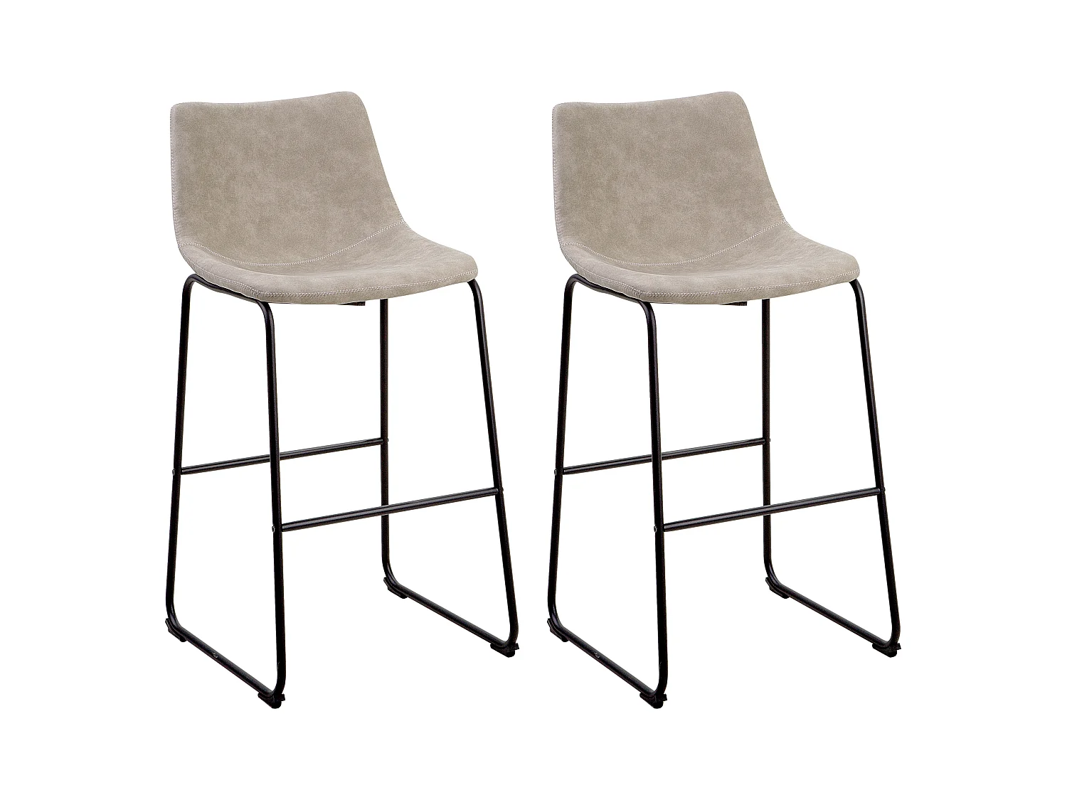 Lot de 2 chaises de bar FRANKS Beige