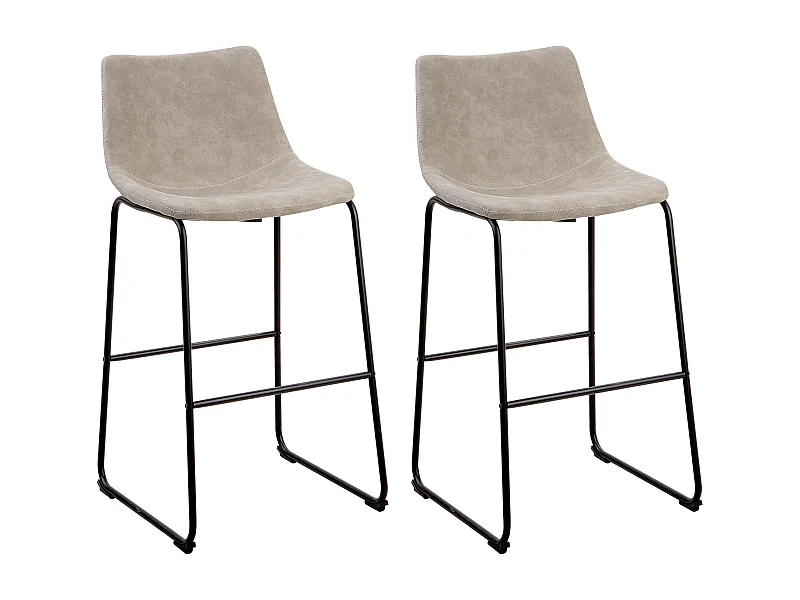 Conjunto de 2 sillas de bar FRANKS Beige