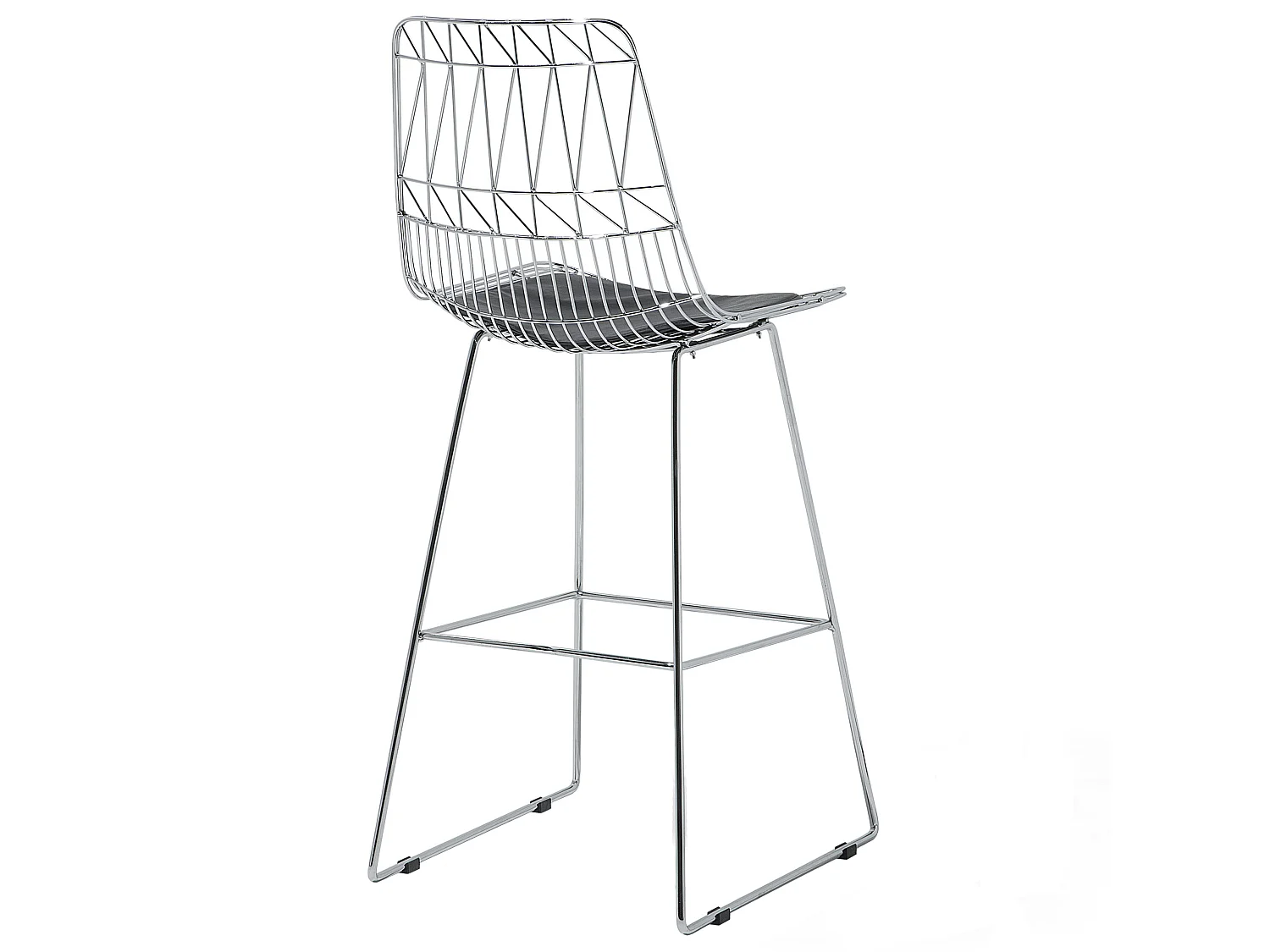 Lot de 2 chaises de bar PRESTON Métal Argenté