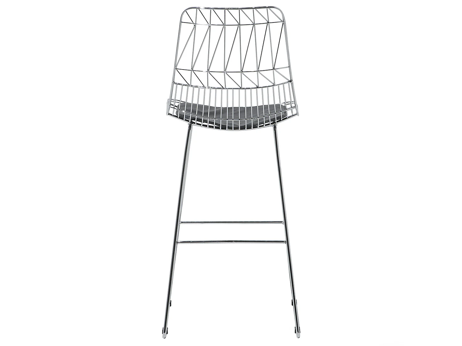 Lot de 2 chaises de bar PRESTON Métal Argenté