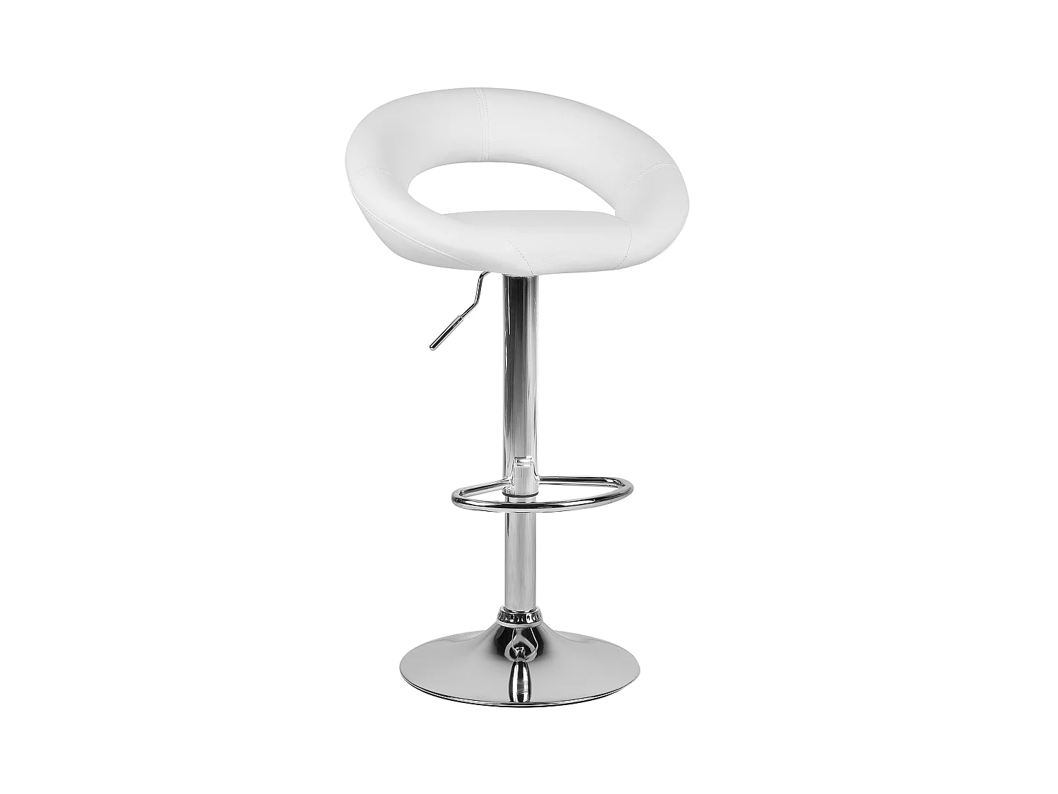 Lot de 2 chaises de bar PEORIA Cuir PU Blanc