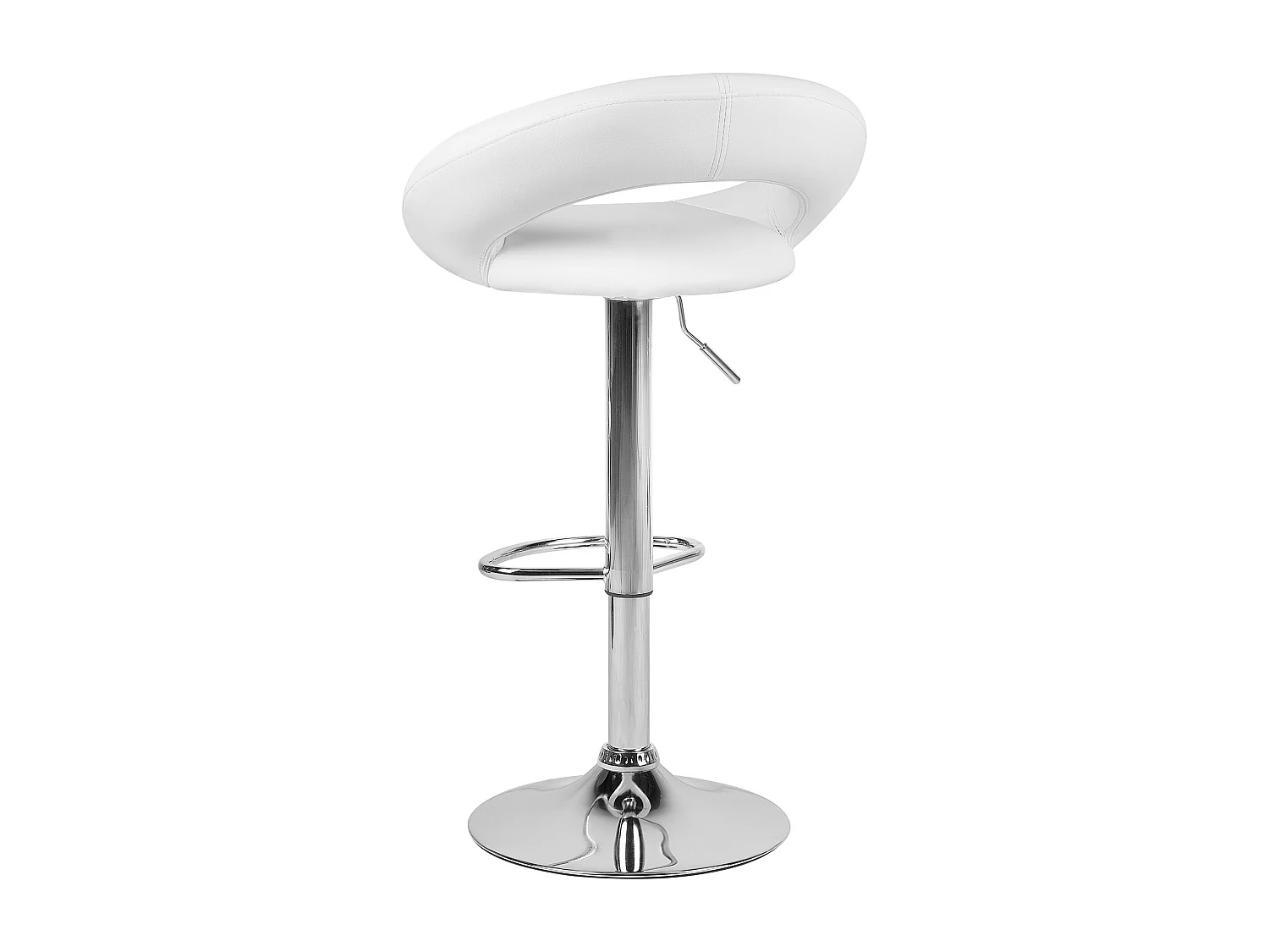 Lot de 2 chaises de bar PEORIA Cuir PU Blanc