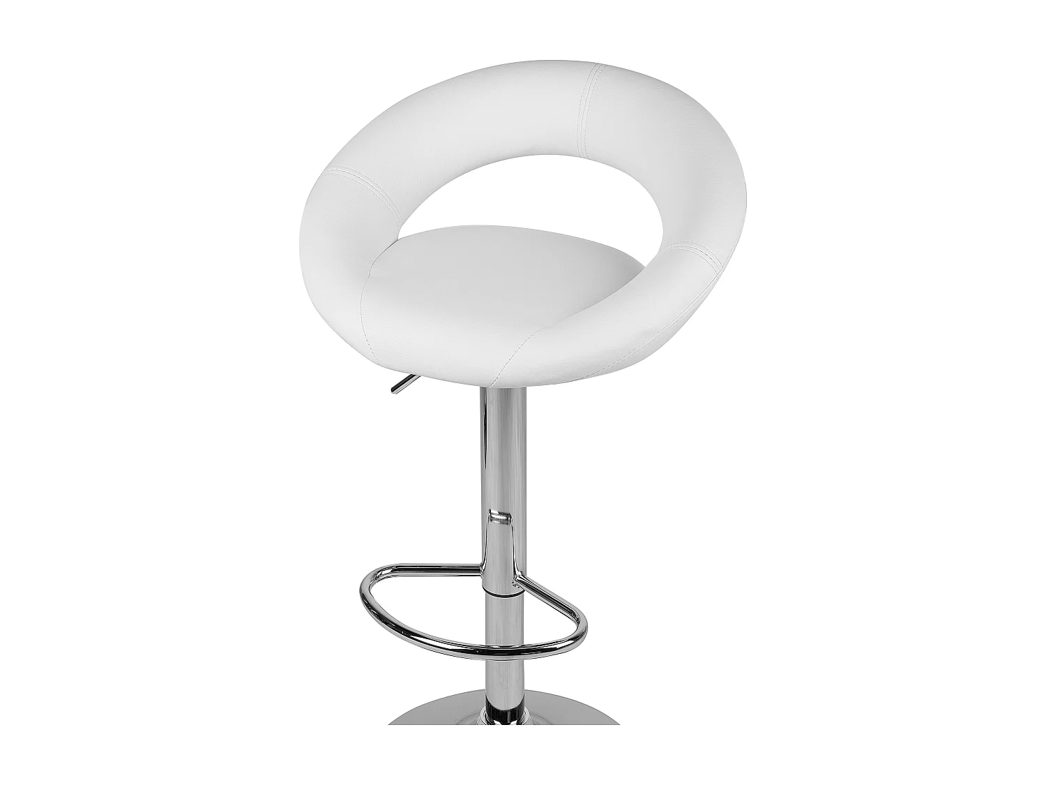 Lot de 2 chaises de bar PEORIA Cuir PU Blanc
