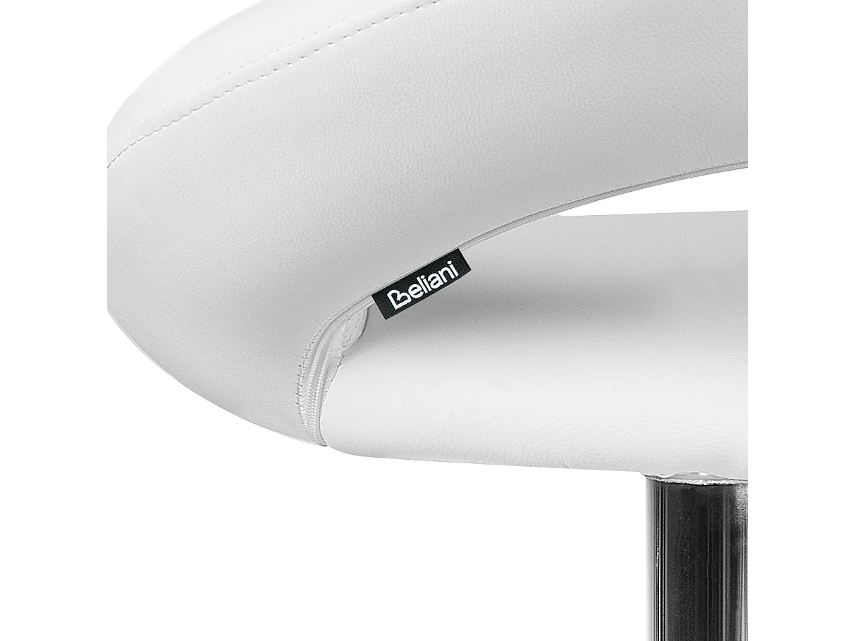 Lot de 2 chaises de bar PEORIA Cuir PU Blanc
