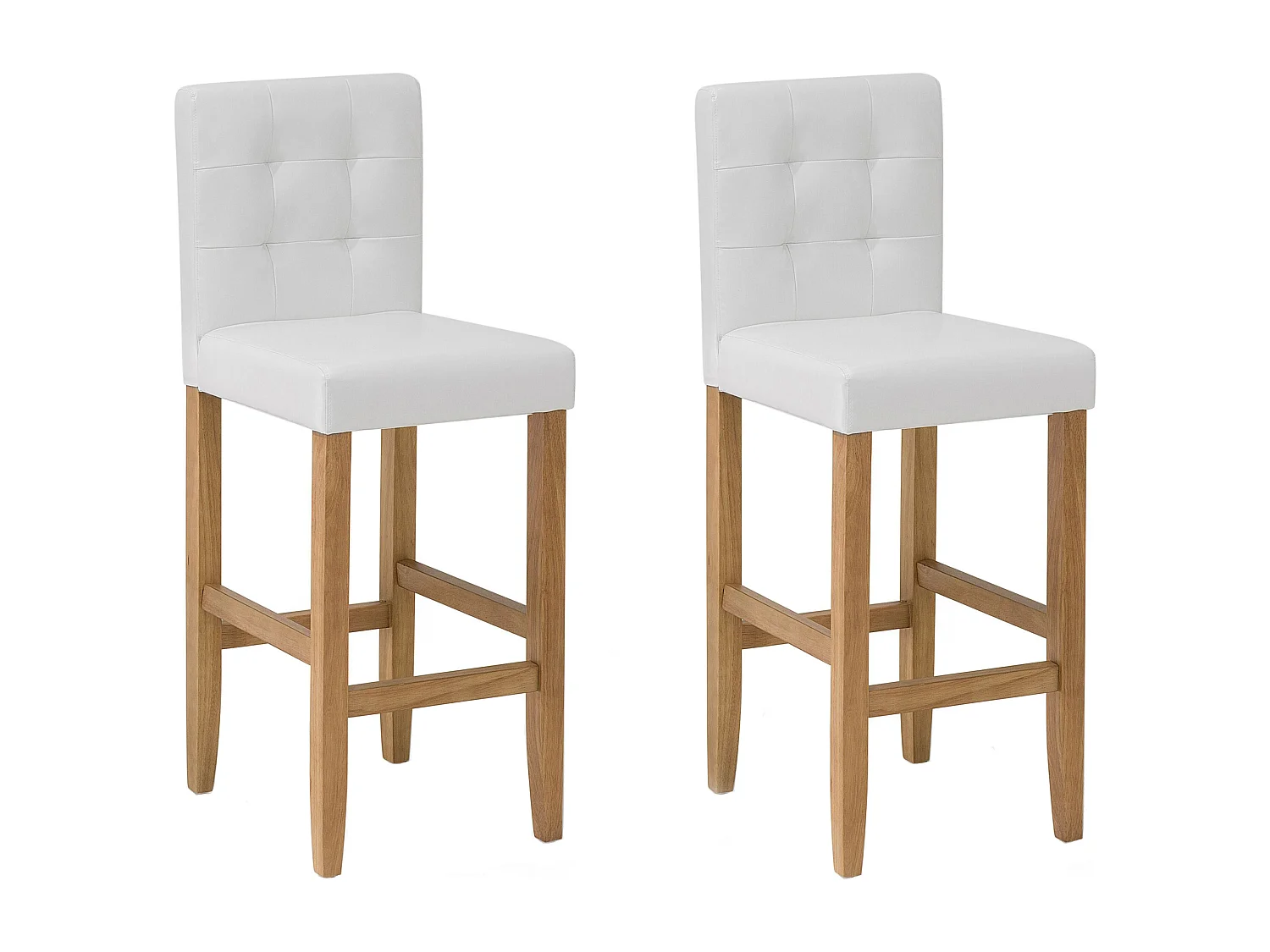 Set van 2 barstoelen MADISON Kunstleer Gebroken wit