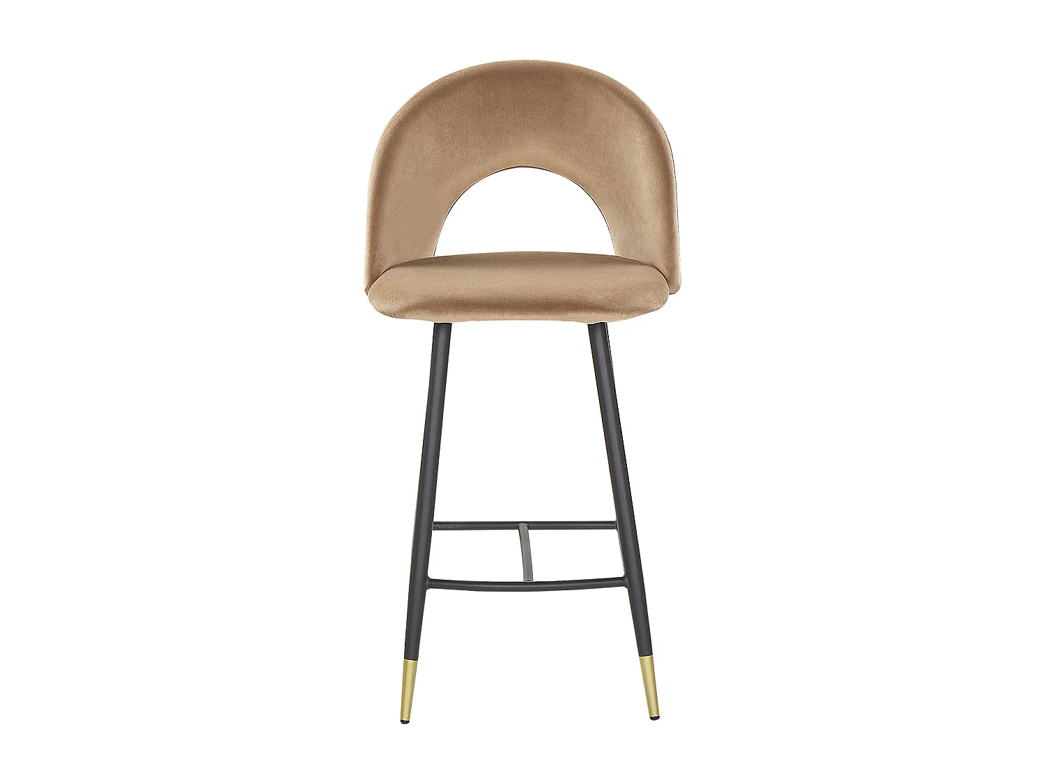 Lot de 2 chaises de bar FALTON Velours Beige