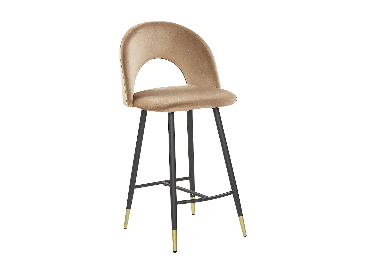 Lot de 2 chaises de bar FALTON Velours Beige