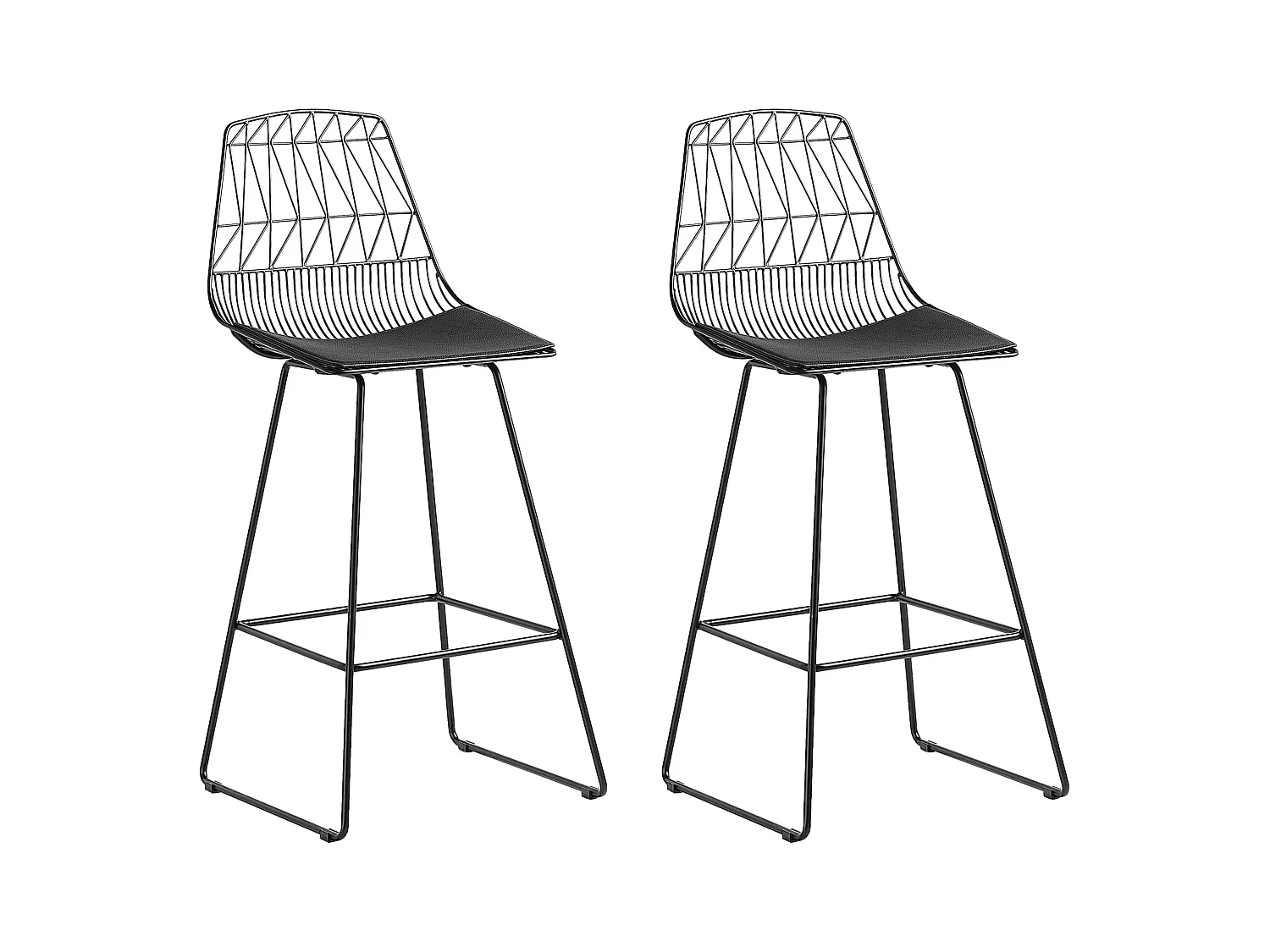 Lot de 2 chaises de bar PRESTON Métal Noir