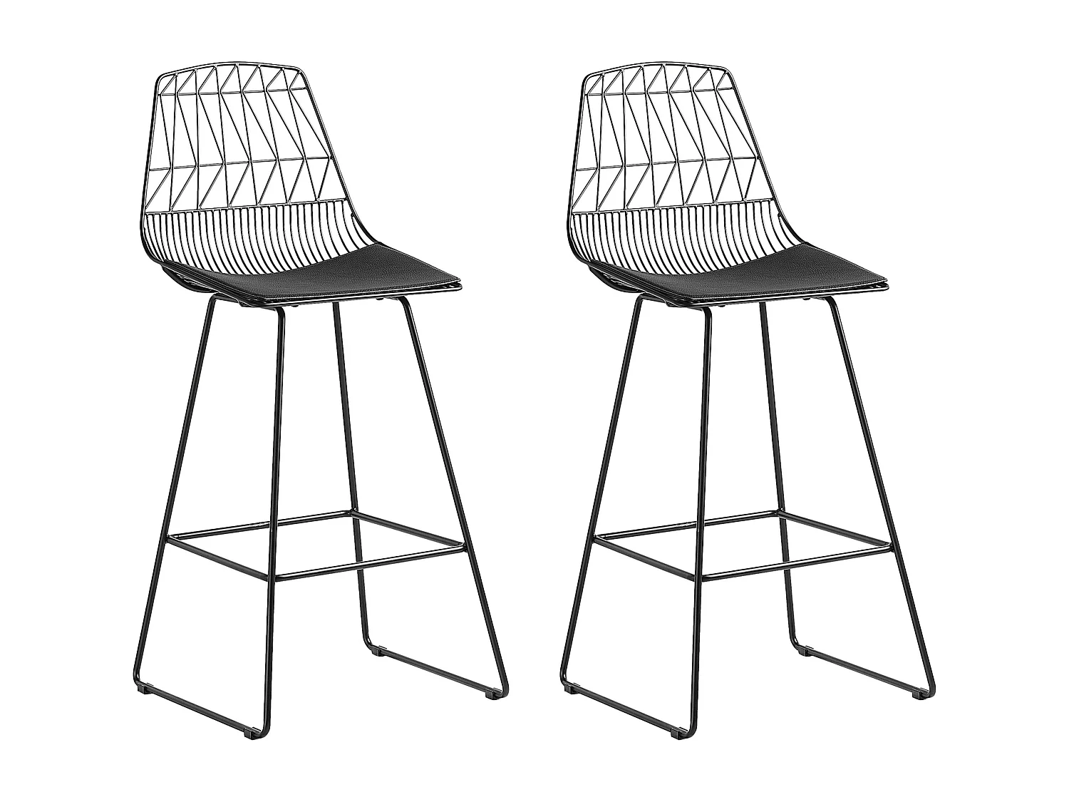 Trendy Barstühle aus schwarzem, mattem Metall im praktischen 2er Set Preston