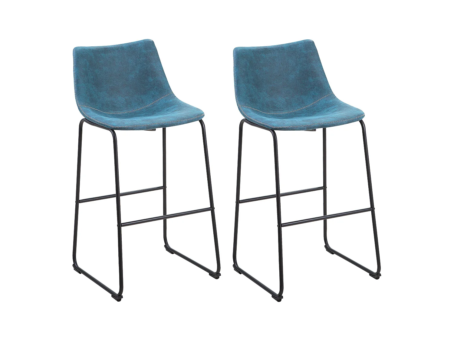 Lot de 2 chaises de bar FRANKS Bleu azur