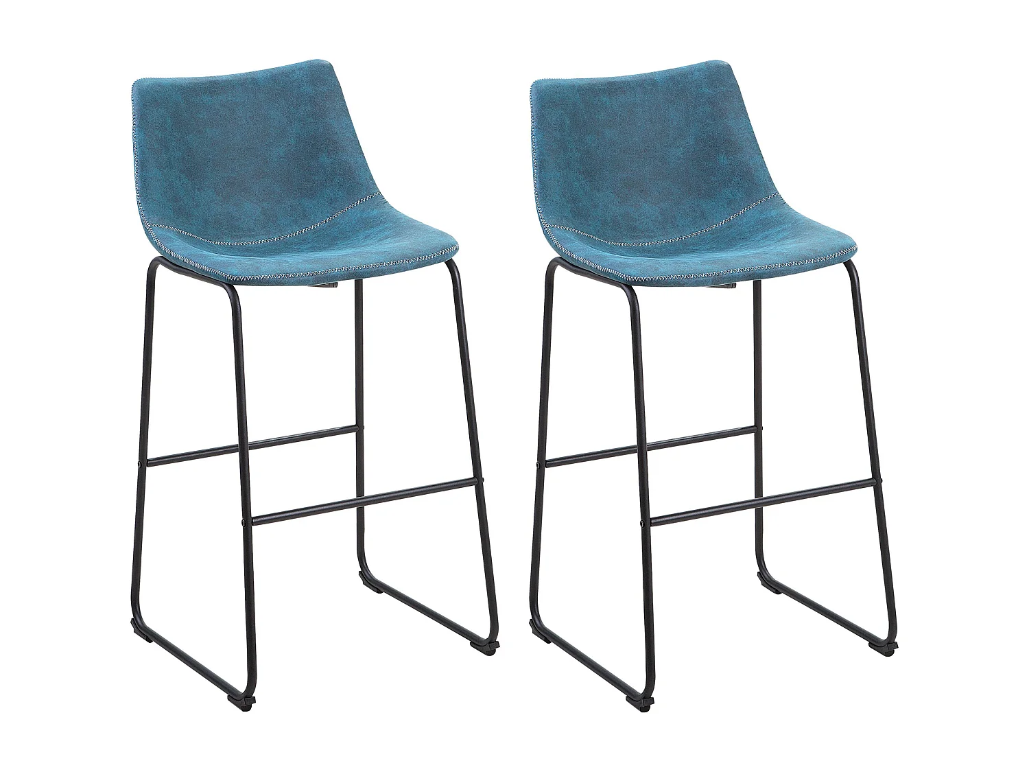 Lot de 2 chaises de bar FRANKS Bleu azur