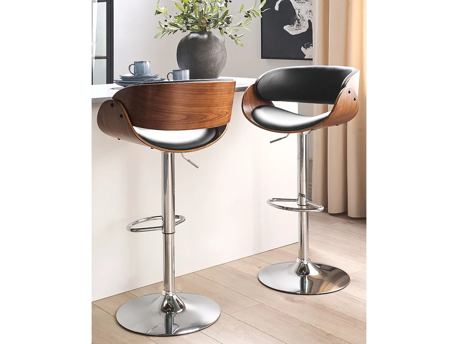 Barhocker BAKU Kunstleder Schwarz