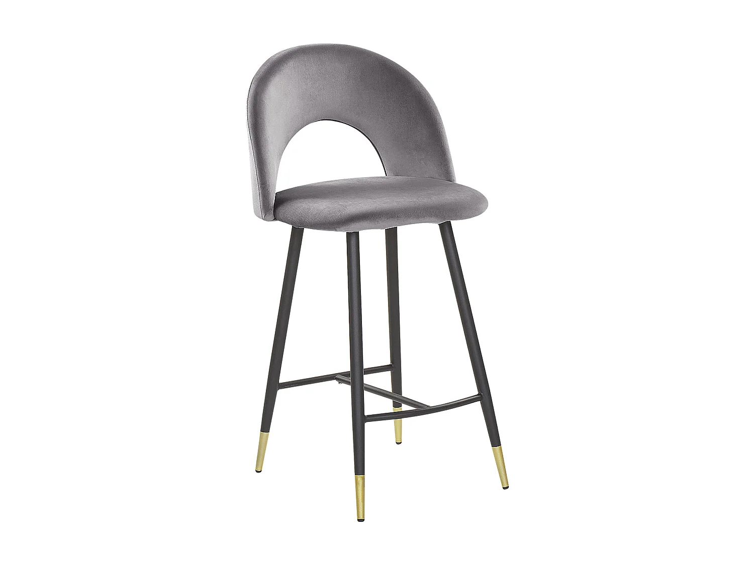 Lot de 2 chaises de bar FALTON Velours Gris