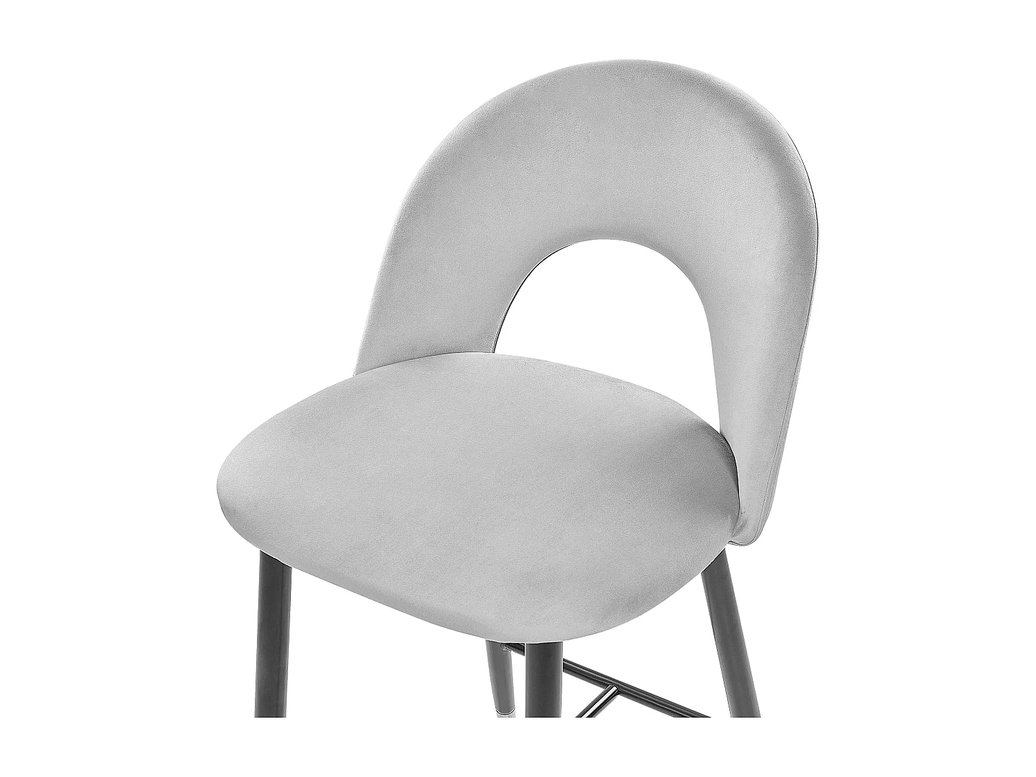 Set van 2 barstoelen FALTON Fluweel Grijs