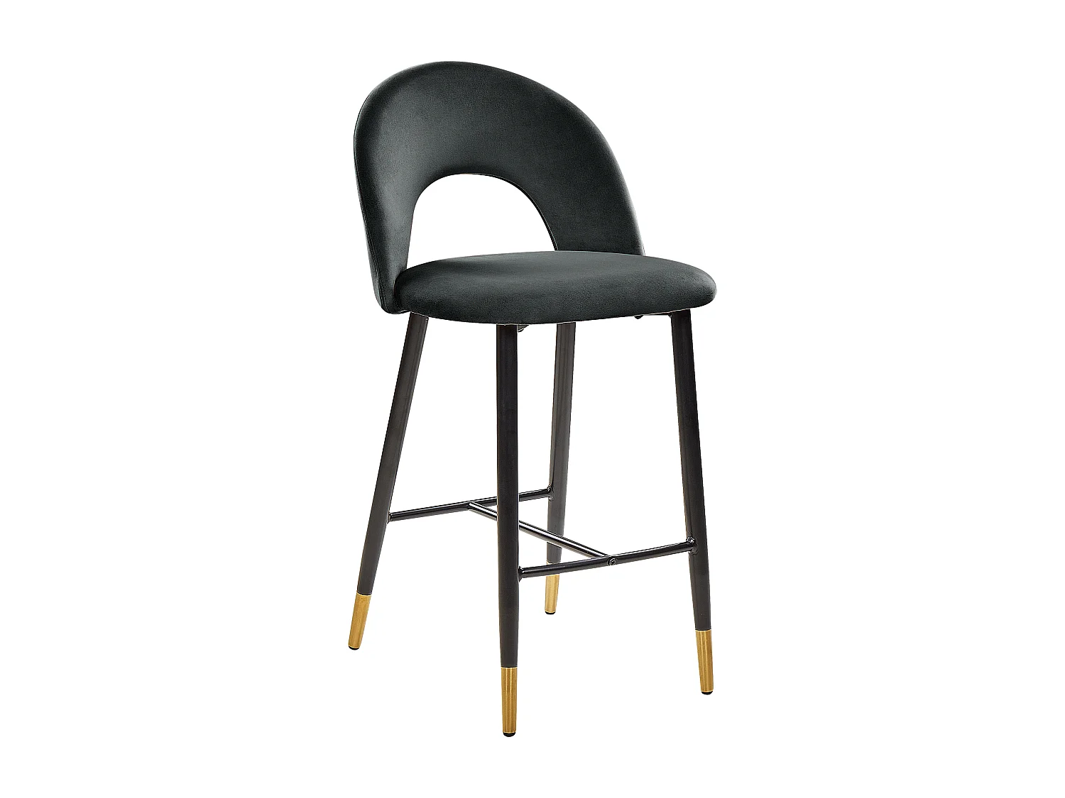 Lot de 2 chaises de bar FALTON Velours Noir